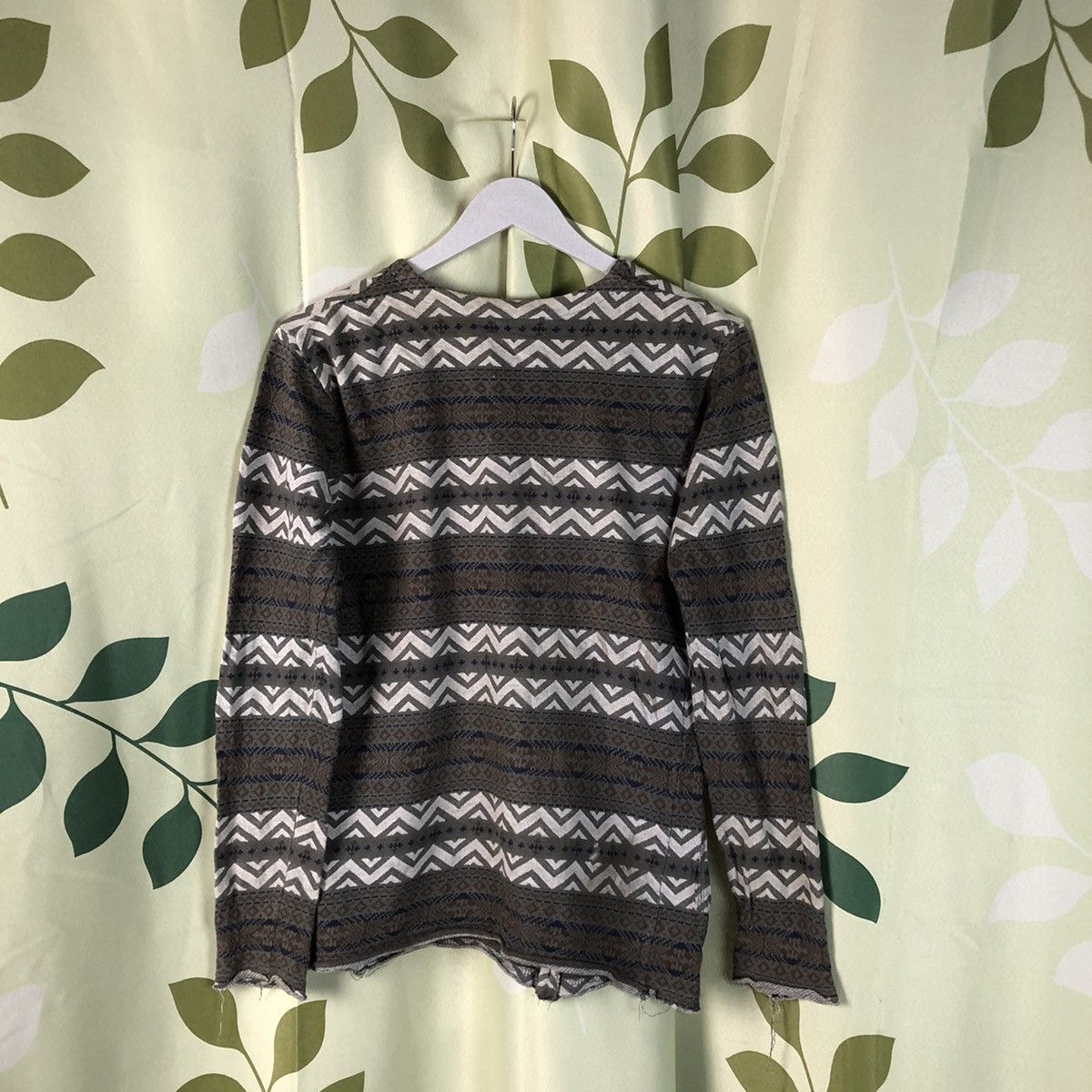 Homespun Knitwear × Japanese Brand Browny grey art vintage design Cardigan knitwear #7417 Size M / US 6-8 / IT 42-44 - 12 Thumbnail
