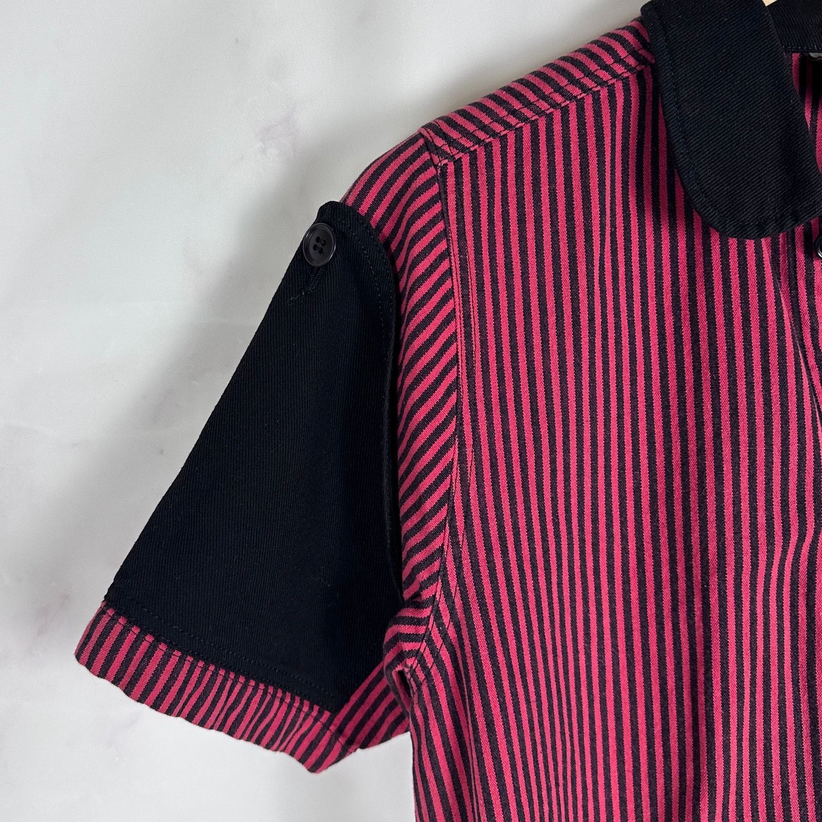 Japanese Brand Milkboy Tokyo Red Stripe Work Punk Bowling Shirt Size US S / EU 44-46 / 1 - 2 Thumbnail
