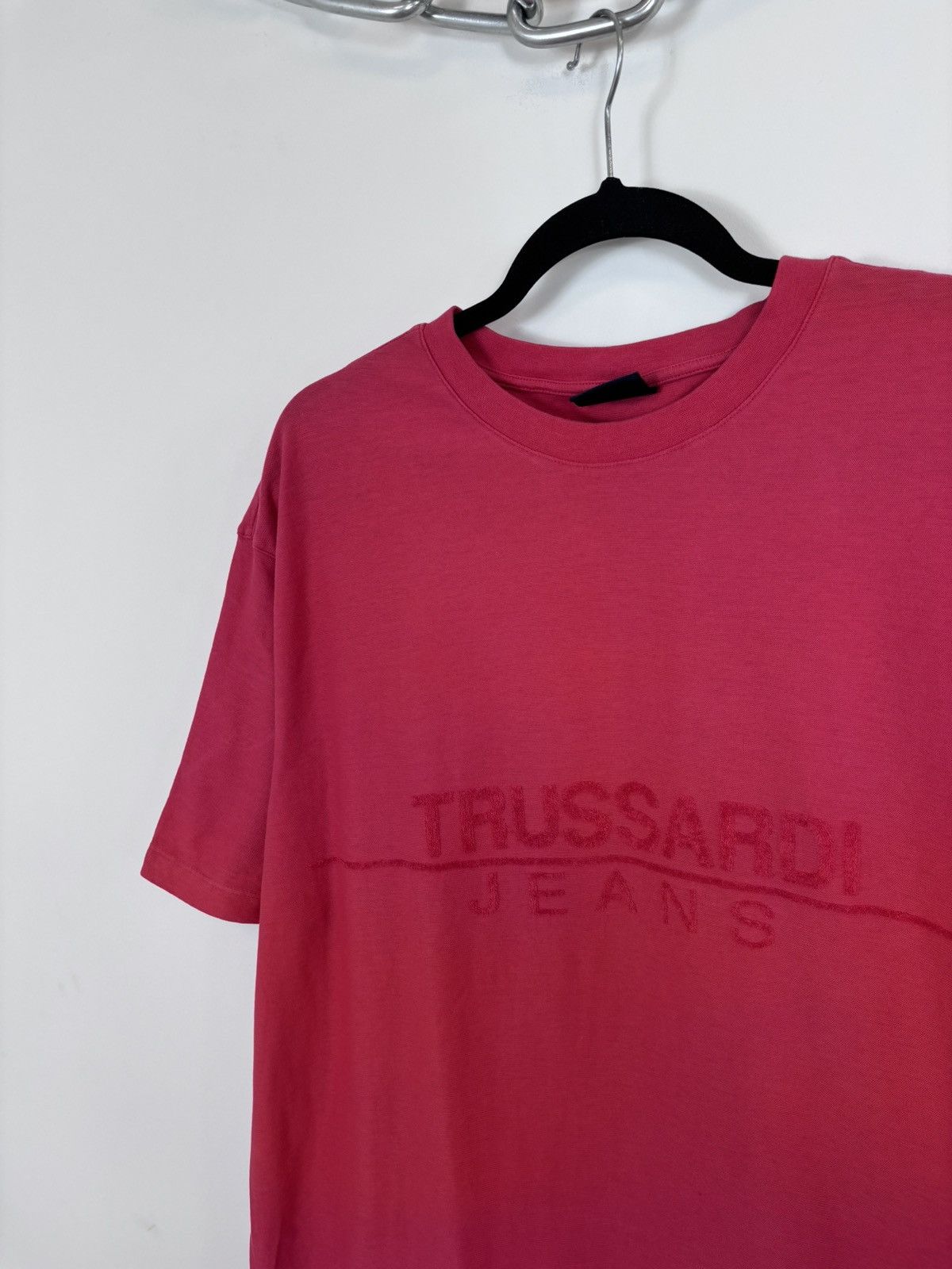 Trussardi Trussardi Jeans Men’s Red Big Plush Logo T-Shirt Tee Size US XL / EU 56 / 4 - 3 Thumbnail