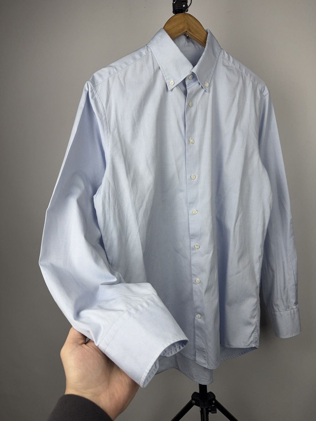 Strenstroms Luxury 00s Stenstroms Blue Twofold Cotton Button Down Shirt Size US M / EU 48-50 / 2 - 4 Thumbnail