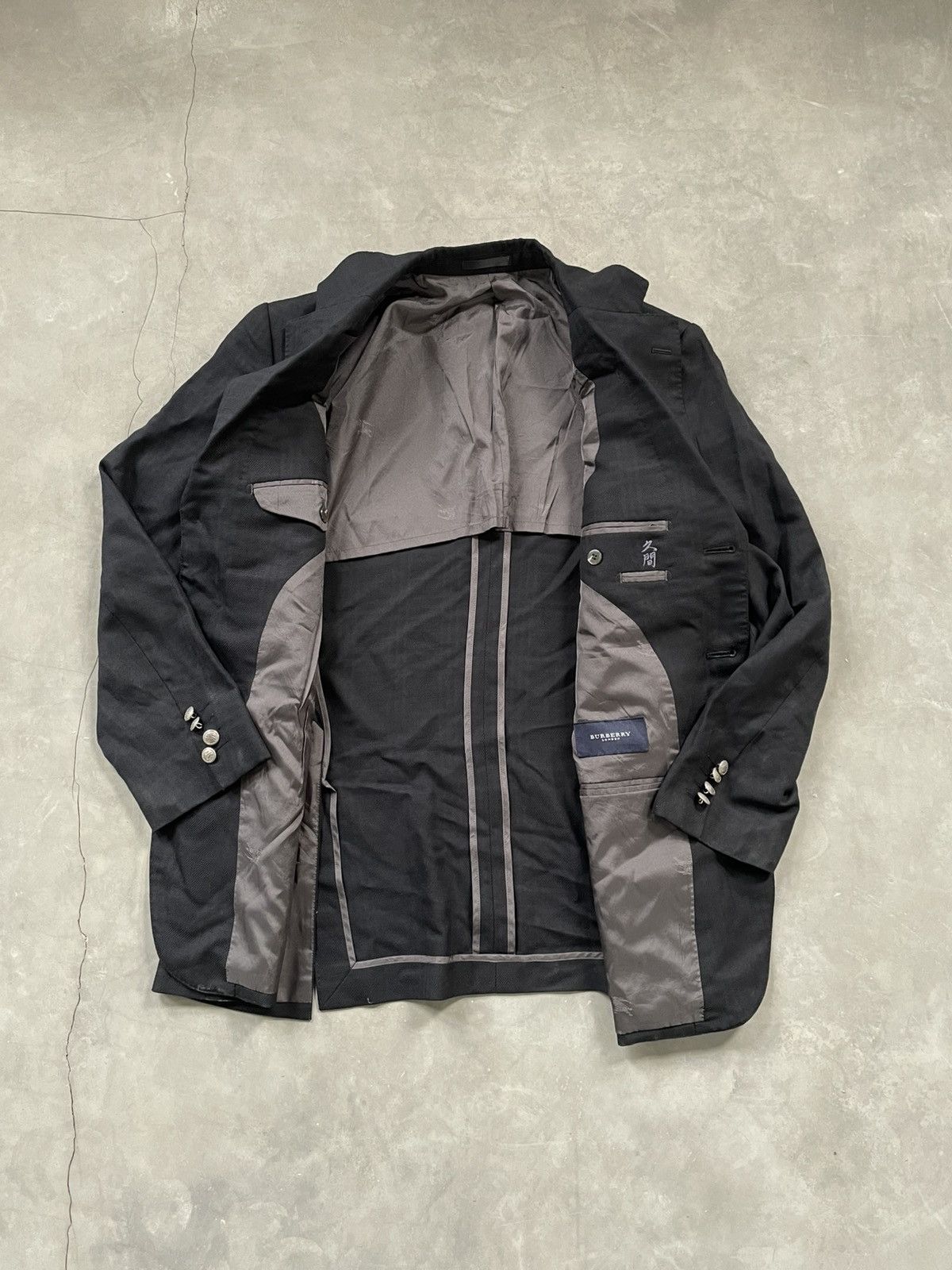 Burberry Vintage Burberry Blazer Check Black Suit Size 44R - 4 Thumbnail