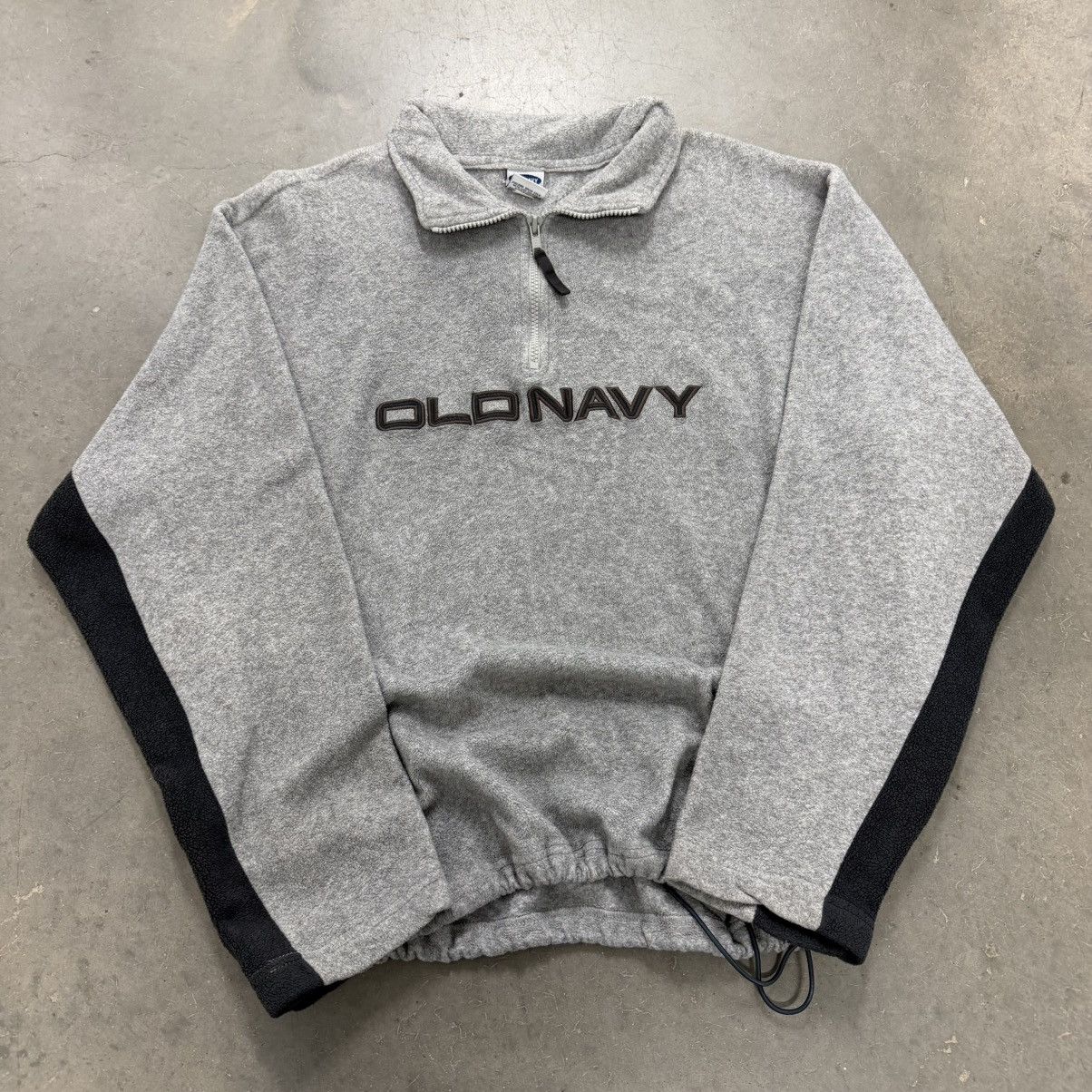 Old Navy Vintage Old Navy 1/4 Zip Fleece Pullover Grey Black Size XL Size US XL / EU 56 / 4 - 1 Thumbnail
