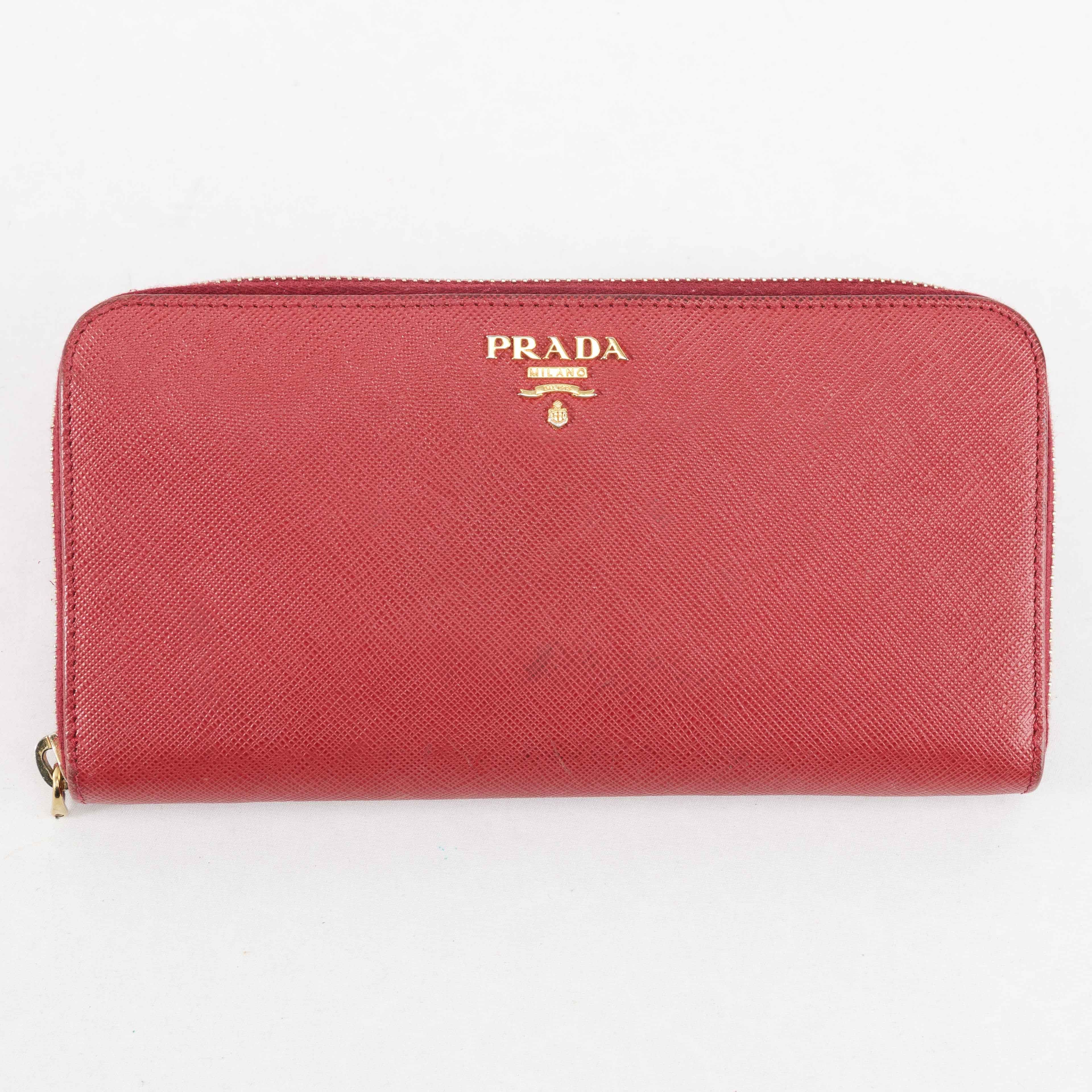 Prada Prada Saffiano Leather Zip Around Wallet Size ONE SIZE - 3 Thumbnail