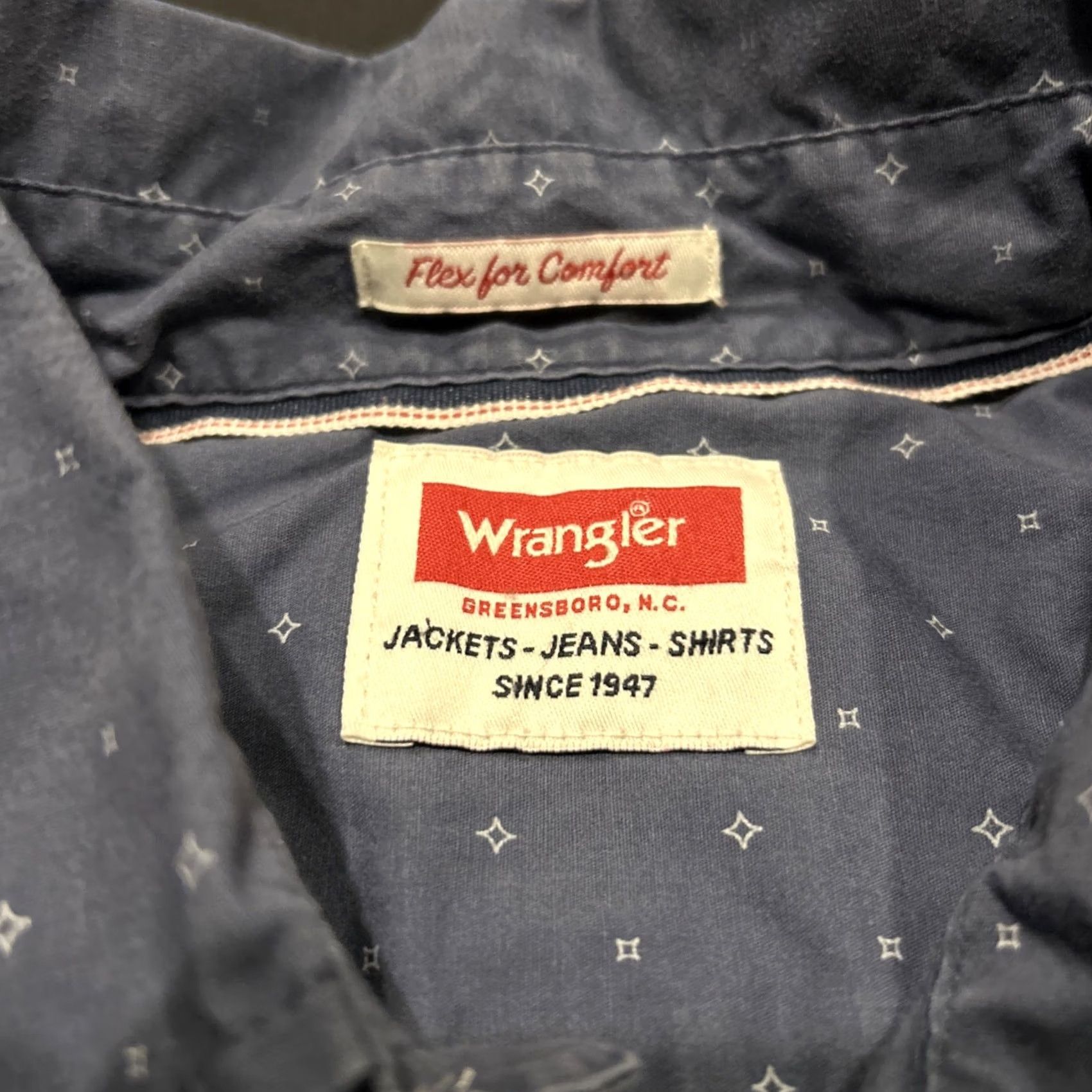 Wrangler Wrangler Shirt Mens L Flex for Comfort Long Sleeve Men Navy Button A30 Size US L / EU 52-54 / 3 - 3 Thumbnail