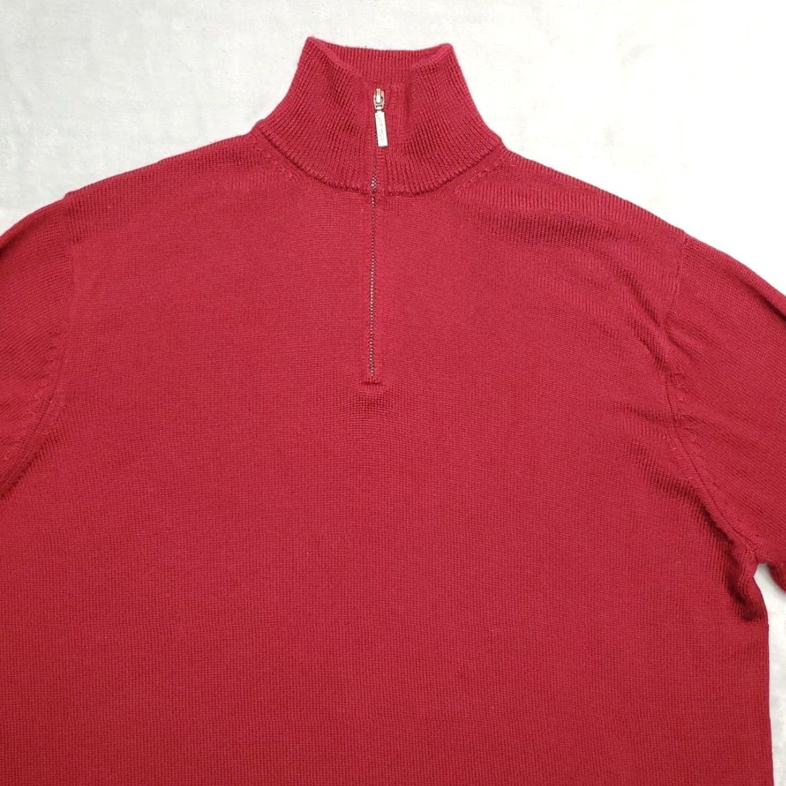 Vintage VINTAGE Jeremy Argyle Sweater Mens XL Red 1/4 Zip Pullover Merino Wool Mock Neck Knit Zipper 100% Wool Mens XL Red Size US XL / EU 56 / 4 - 3 Thumbnail