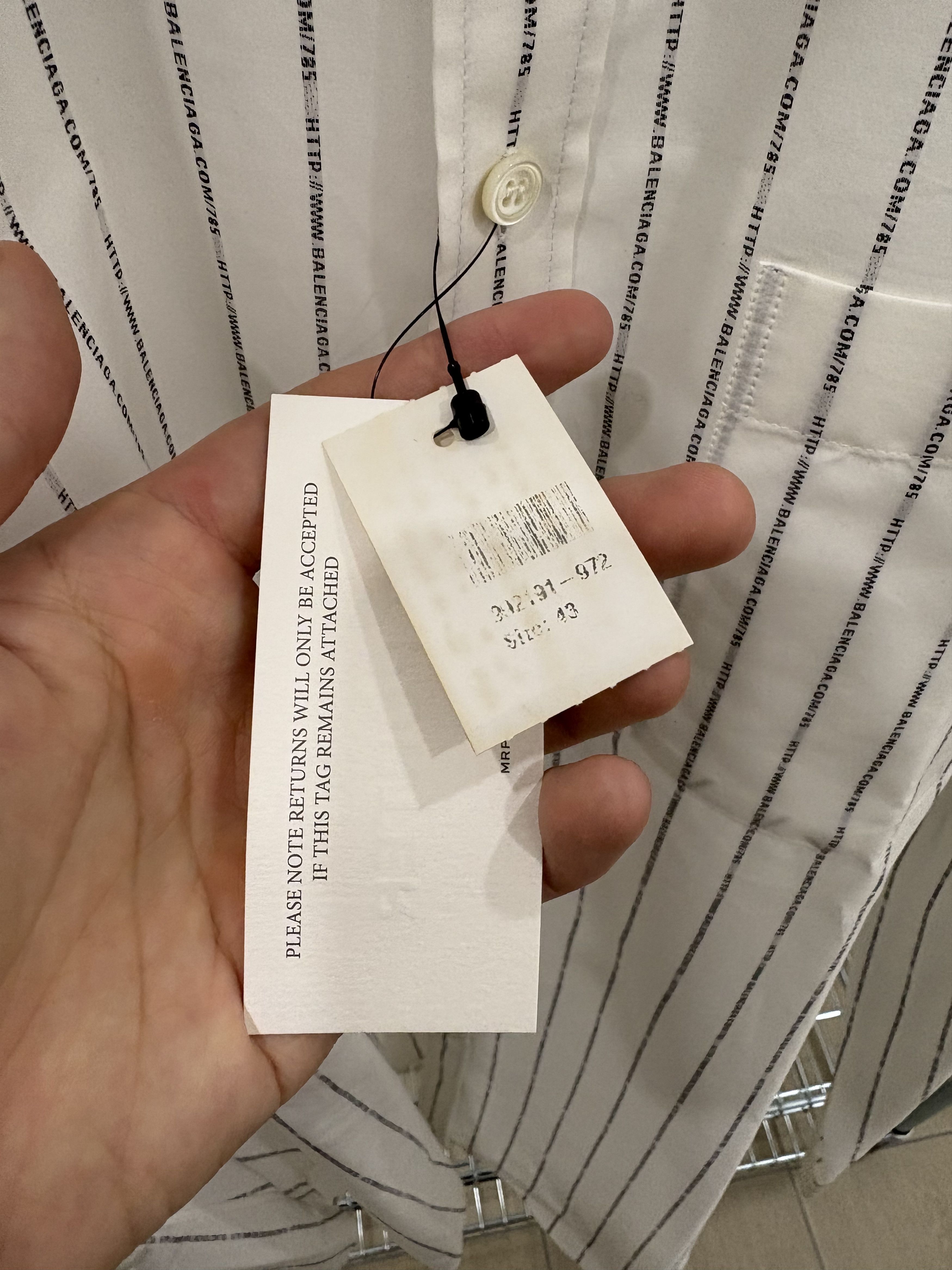 Balenciaga Balenciaga All-Over WWW/URL Stripe Button-Down Shirt Size US XL / EU 56 / 4 - 3 Thumbnail