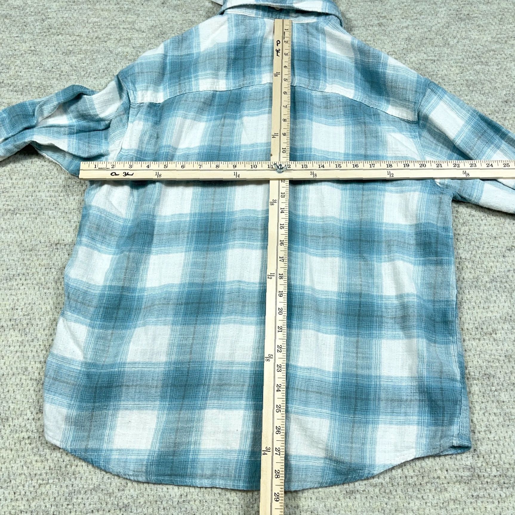 American Eagle Outfitters VINTAGE American Eagle Outfitters Shirt Jacket Men Large Blue Plaid Flannel Shacket Unlined Hooded Size US L / EU 52-54 / 3 - 7 Thumbnail