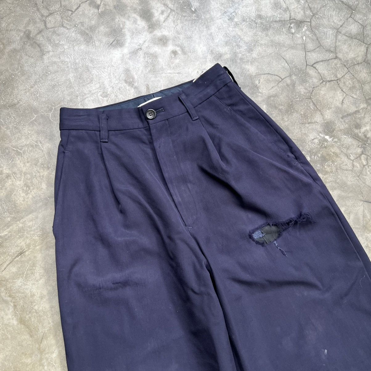 Issey Miyake Vintage 80s Issey Miyake Distressed High Waist Trouser Size US 26 / EU 42 - 3 Thumbnail