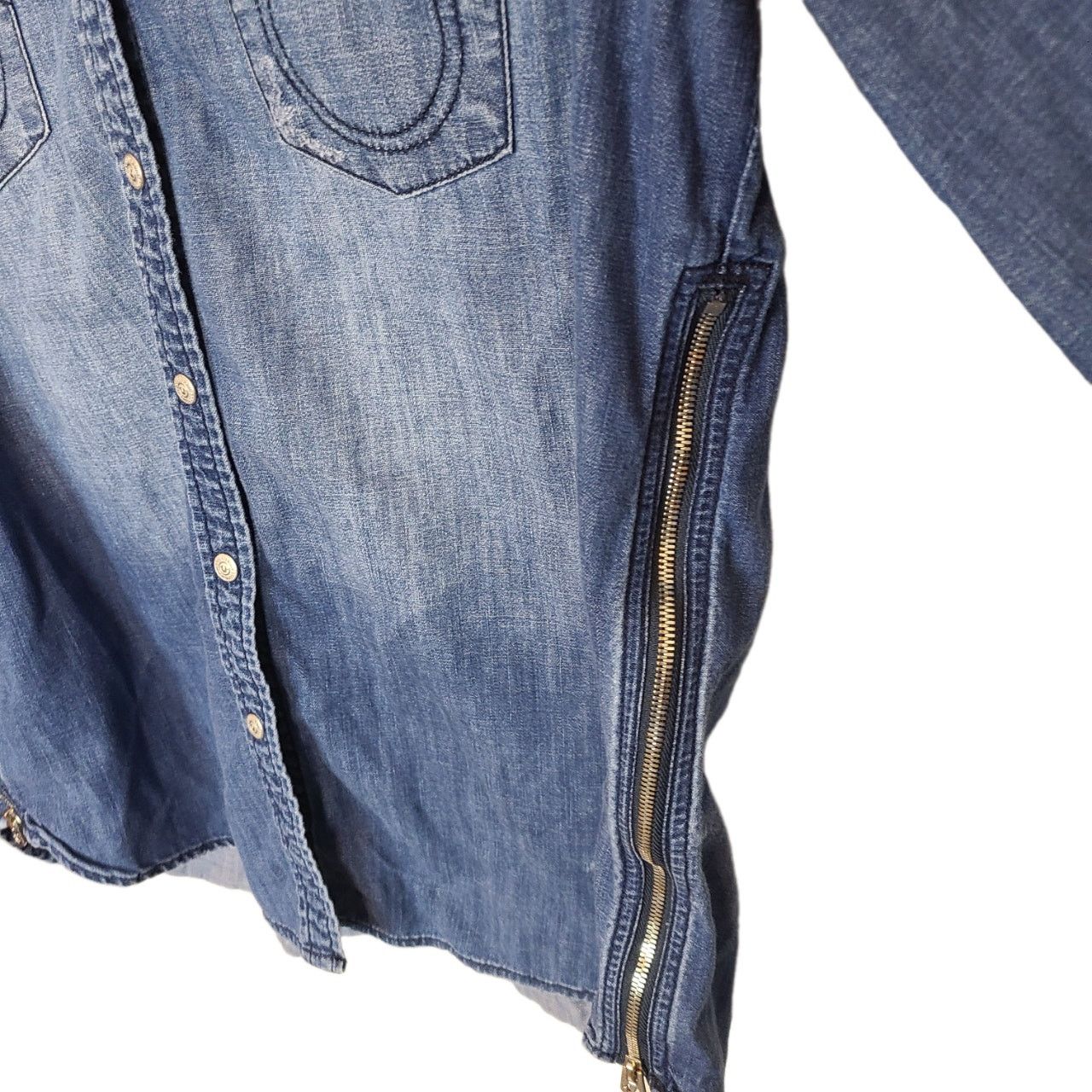 True Religion True Religion Denim Shirt Women XS Snap Western Cowgirl Size XS / US 0-2 / IT 36-38 - 6 Thumbnail