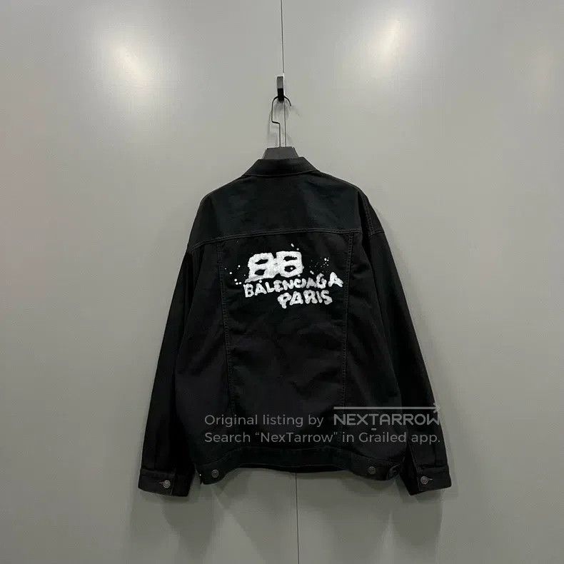Balenciaga Balenciaga Back Graffiti Logo Denim Jacket Size US S / EU 44-46 / 1 - 2 Thumbnail