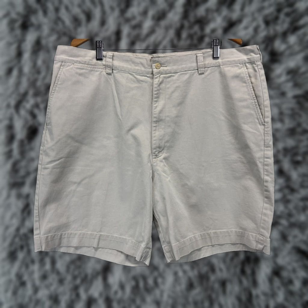 Polo Ralph Lauren VINTAGE Polo Ralph Lauren Chino Shorts Mens 42 Beige Flat Front 90s Preppy Resort Golf Regular Men Size US XL / EU 56 / 4 - 1 Thumbnail
