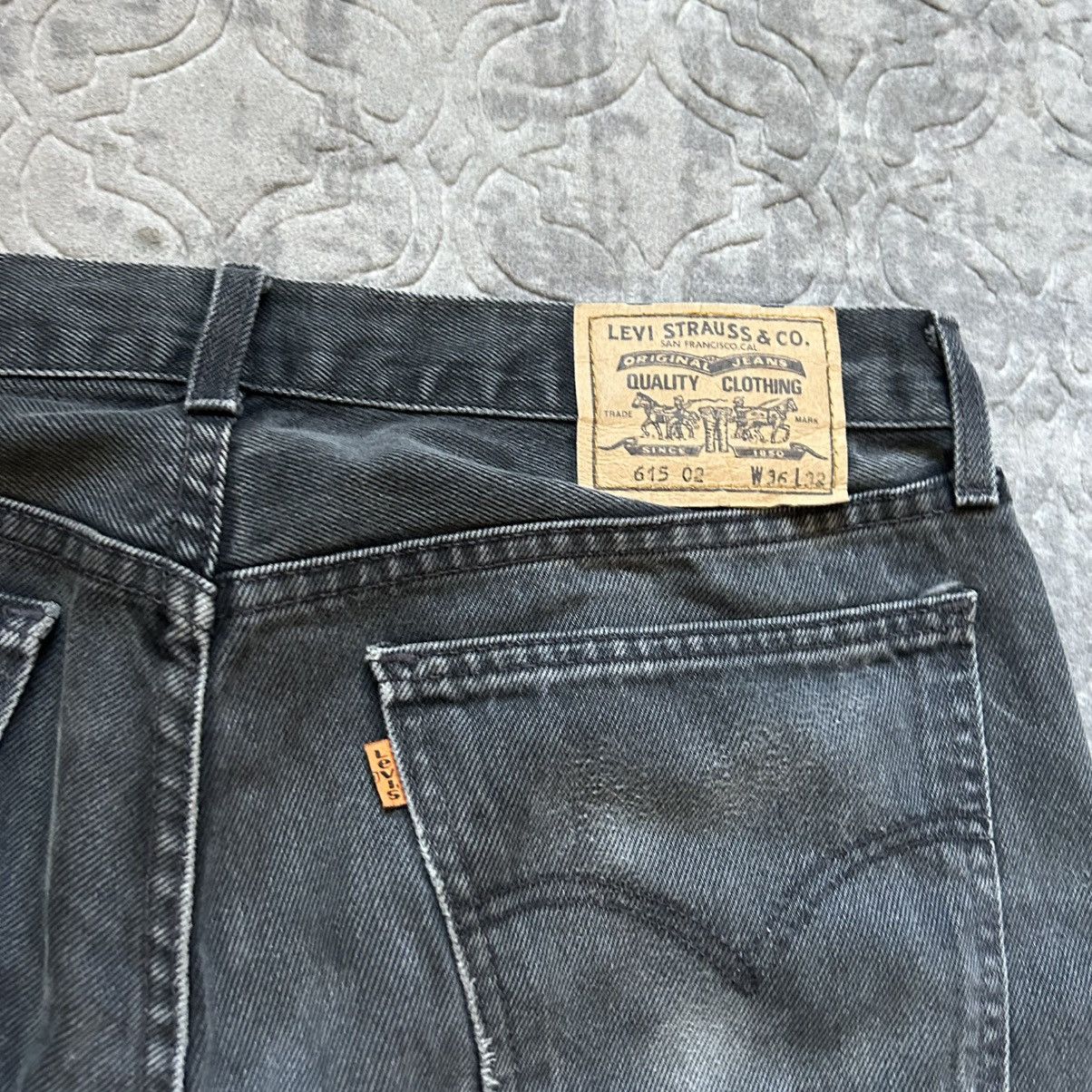 Levi's × Vintage 90s Levi's 615 denim jeans washed black flared Size US 34 / EU 50 - 4 Thumbnail