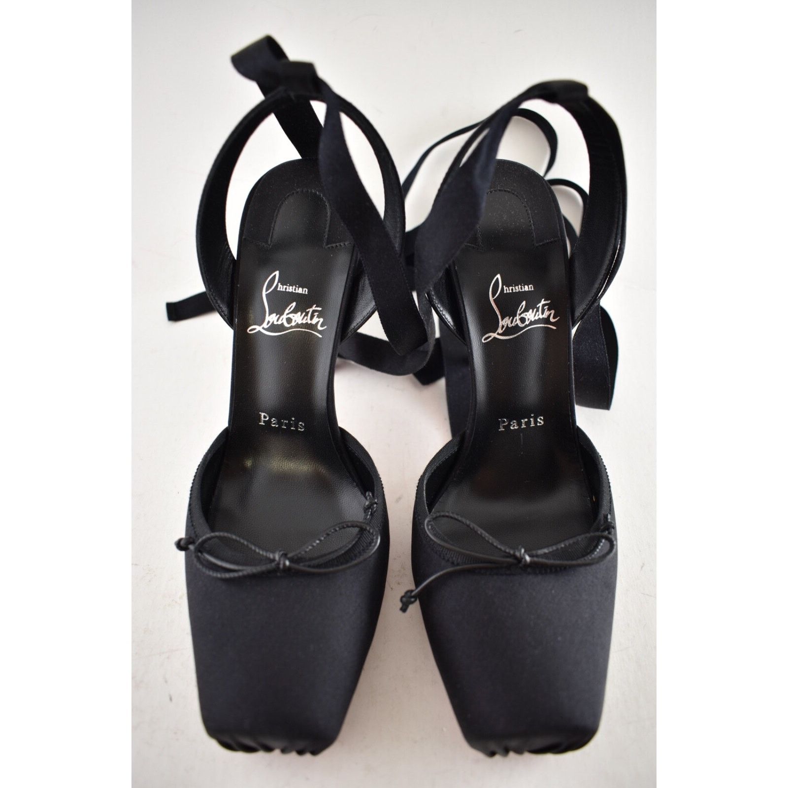 Christian Louboutin Christian Louboutin Cassia Lace Up 100 Black Tie Ballet Size US 8.5 / IT 38.5 - 6 Thumbnail