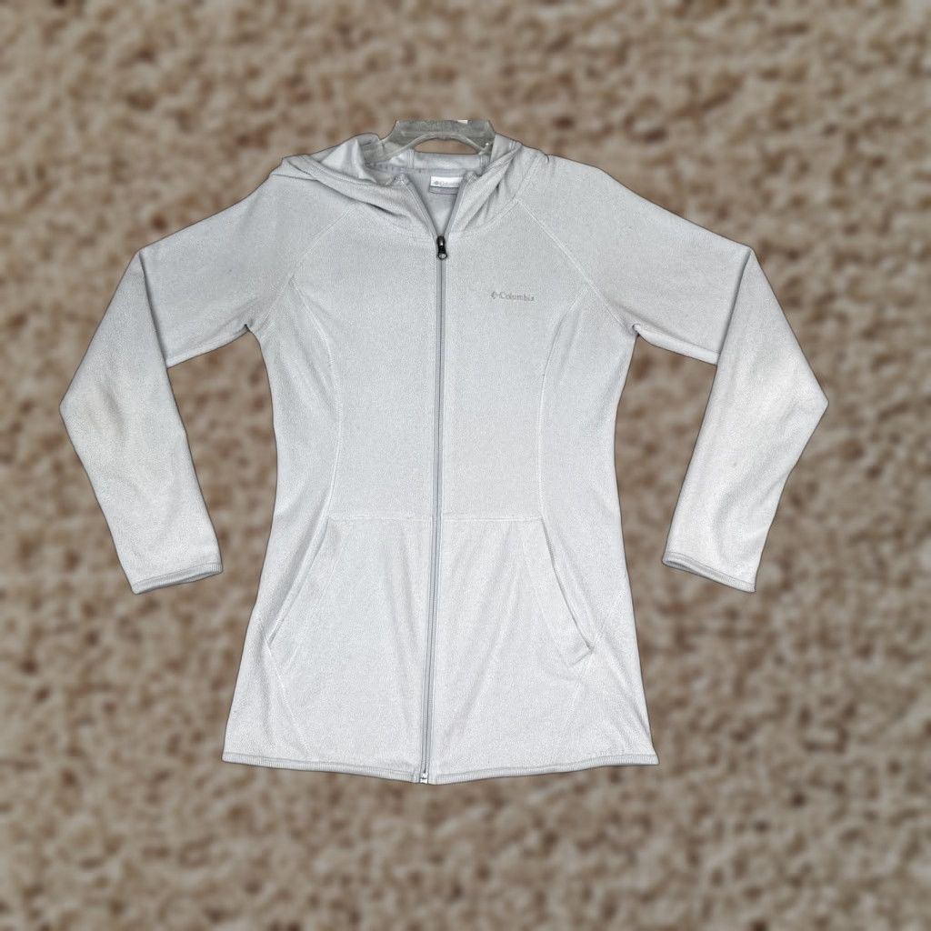 Vintage Columbia Jacket Womens S Gray Fleece Hooded Full Zip Outdoor Hiking Pockets Size S / US 4 / IT 40 - 1 Thumbnail