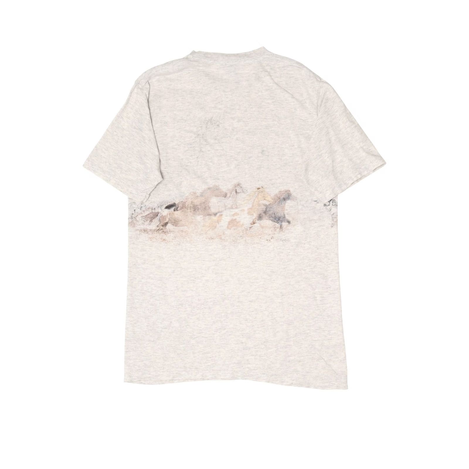 Vintage VINTAGE Las Vegas Horses Running Wrap Around T-Shirt (1990s) Unisex Adults Large Grey Short Sleeve Cotton SanSegal Sportswear Mens Womens Boys Girls Size US L / EU 52-54 / 3 - 2 Thumbnail
