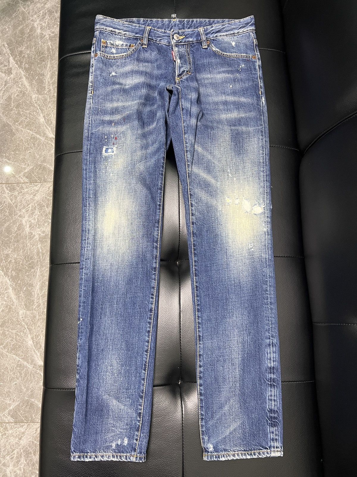 Dsquared2 Dsquared2 SS13 Distressed Patch Washed Denim Jeans Size US 34 / EU 50 - 1 Thumbnail