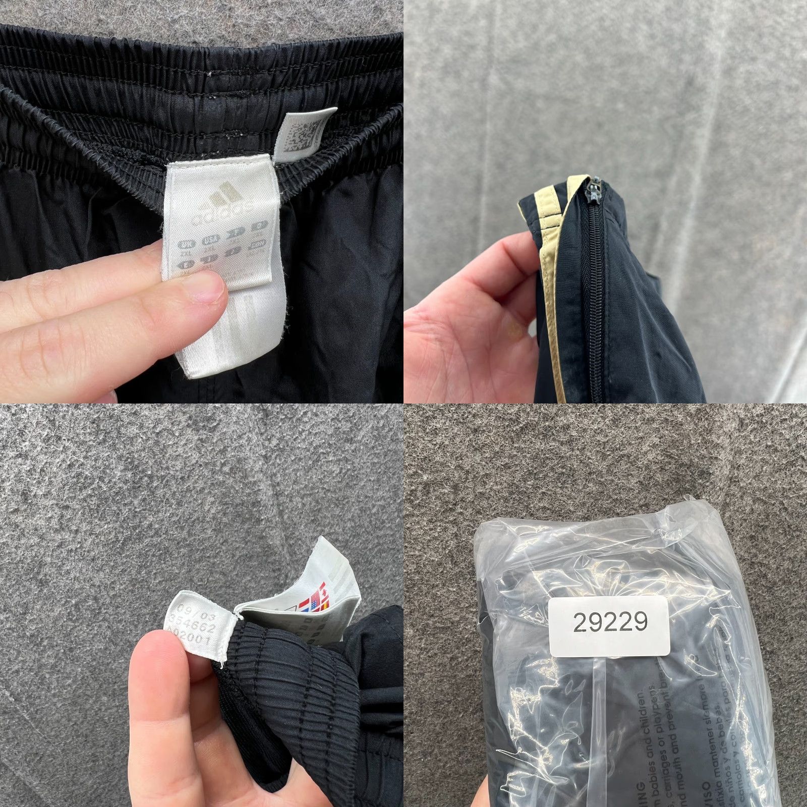 Adidas VINTAGE adidas Pants Men 2XL Black Yellow Windbreaker Trefoil Zip Track Pants Size US 39 - 9 Thumbnail