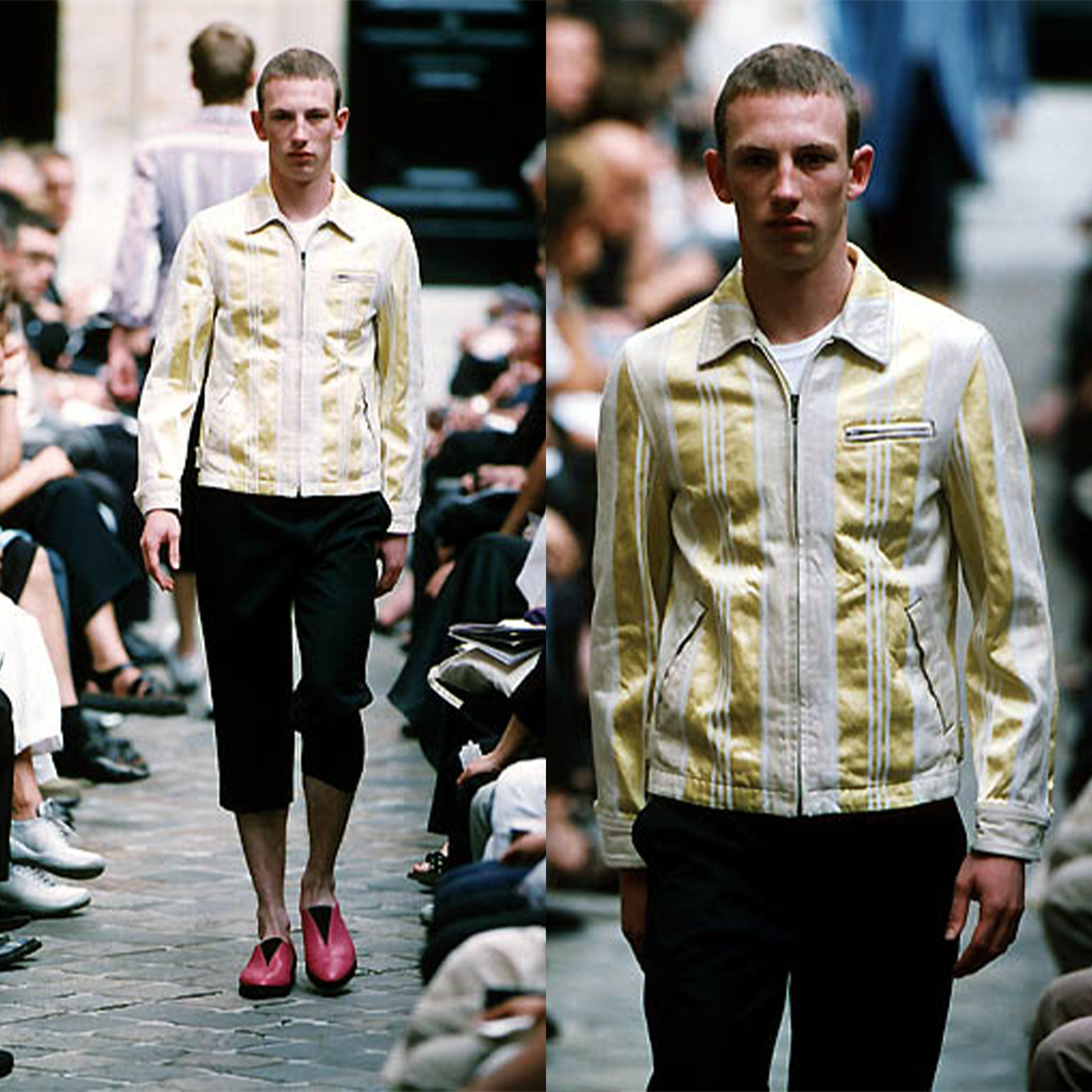 Comme des Garcons × Comme des Garcons Homme Plus SS00 Shiny Striped Cotton Jacket Size US M / EU 48-50 / 2 - 7 Thumbnail