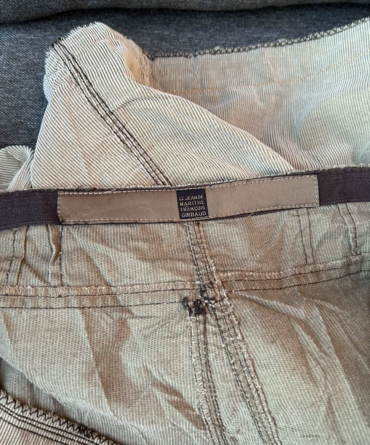 Marithe + Francois Girbaud M+F Girbaud Cargo Utility Pinwale Corduroy Khaki Skirt Size 32" / US 10 / IT 46 - 8 Thumbnail