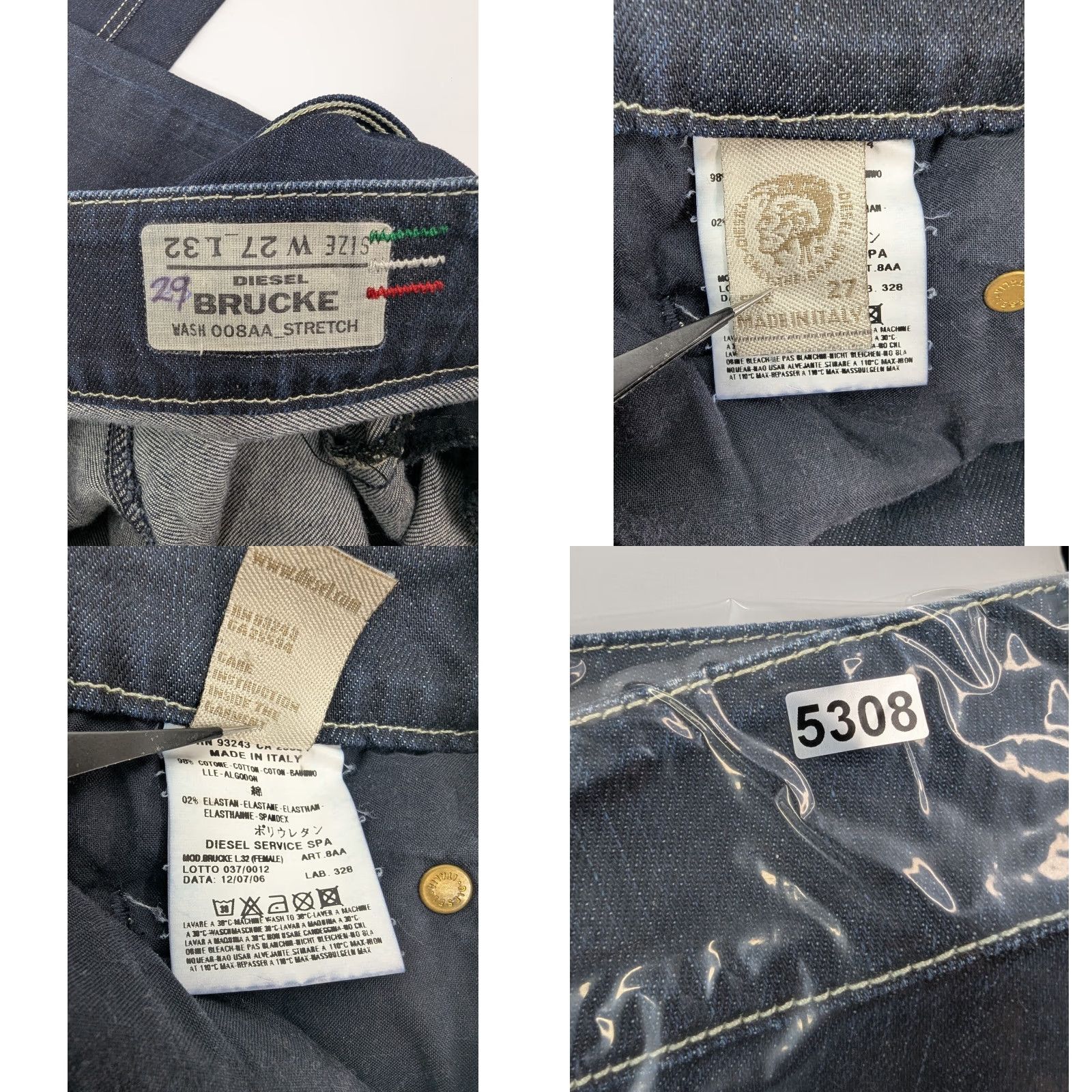 Diesel Diesel Jeans Womens 27x28 Brucke Stretch Low Rise Blue Denim Dark Wash Italy Size 27" / US 4 / IT 40 - 9 Thumbnail