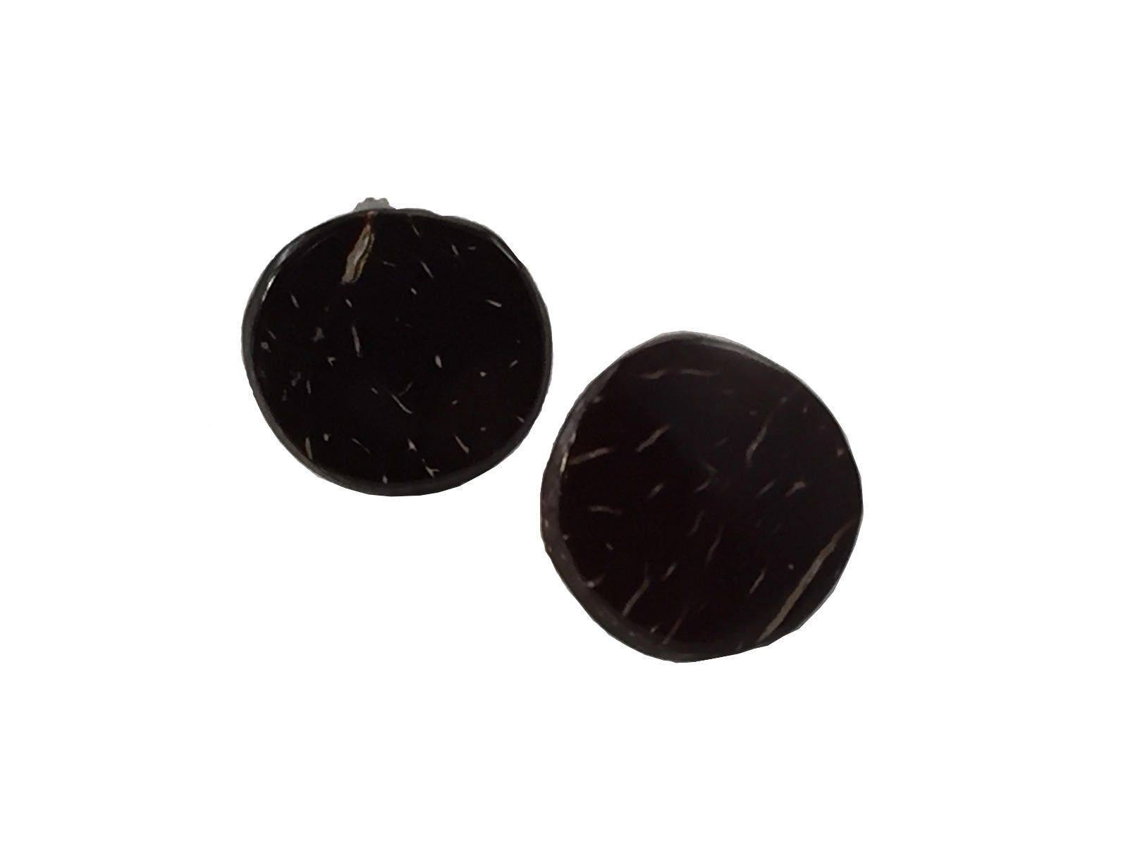 Handmade Mexican Hand Made Round Coconut Earrings Size ONE SIZE - 1 Thumbnail