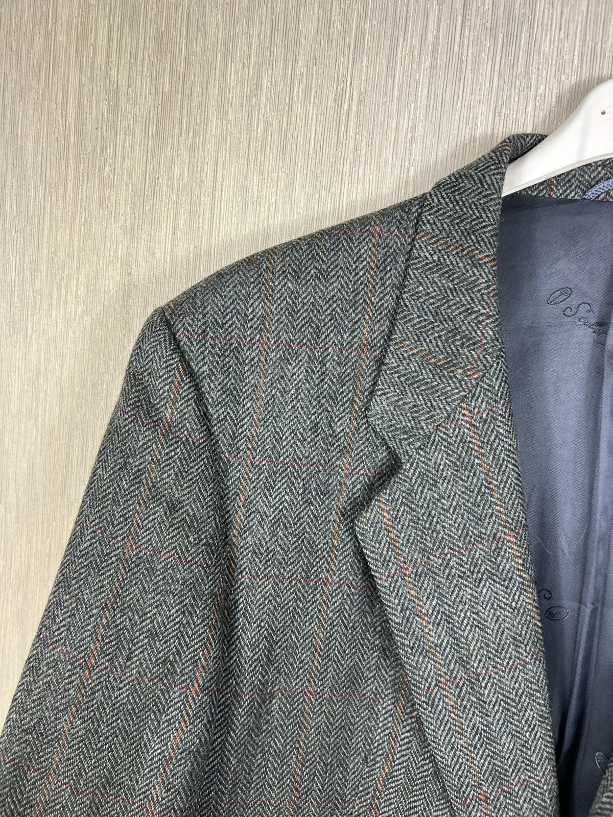 SCABAL Vintage 80s Scabal wool herringbone blazer jacket tweed Size US L / EU 52-54 / 3 - 11 Thumbnail
