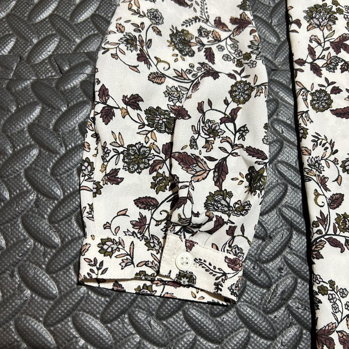 Ann Taylor × Loft Ann Taylor LOFT Petite Blouse Button Up Floral Women’s Large Size L / US 10 / IT 46 - 8 Thumbnail