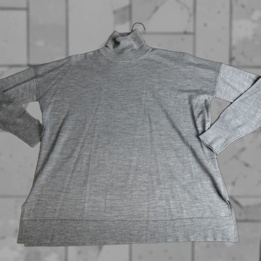 J.Crew J.Crew Sweater Women's Small Gray Turtleneck Merino Wool Pullover Long Sleeve Slits H1610 NEW READ Size S / US 4 / IT 40 - 1 Thumbnail