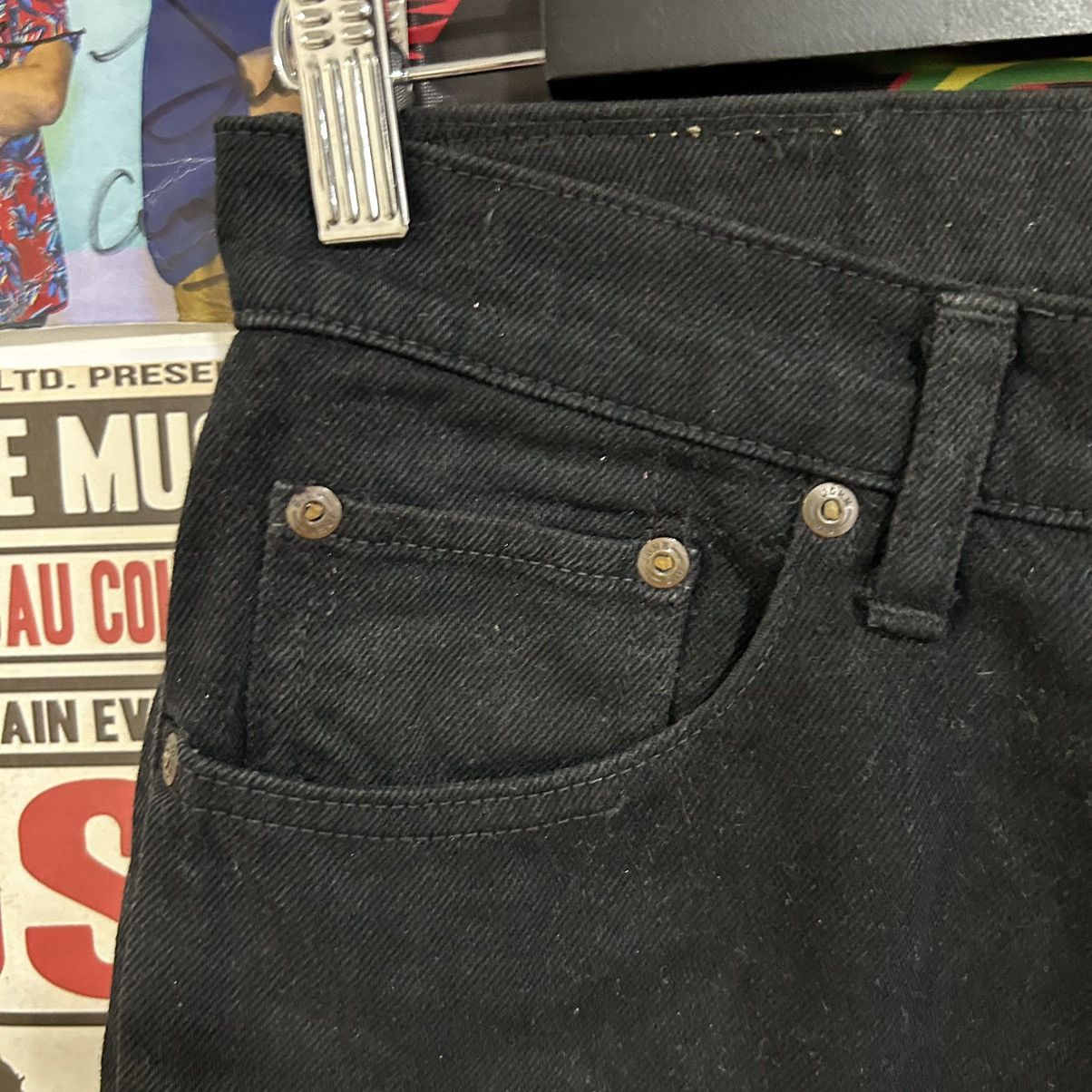 Vintage Vintage 90s Big John Flare Black Denim Size US 28 / EU 44 - 6 Thumbnail