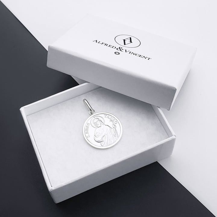 Other St Jude Thaddeus .925 Sterling Silver 25mm Medal Pendant Size ONE SIZE - 1 Thumbnail