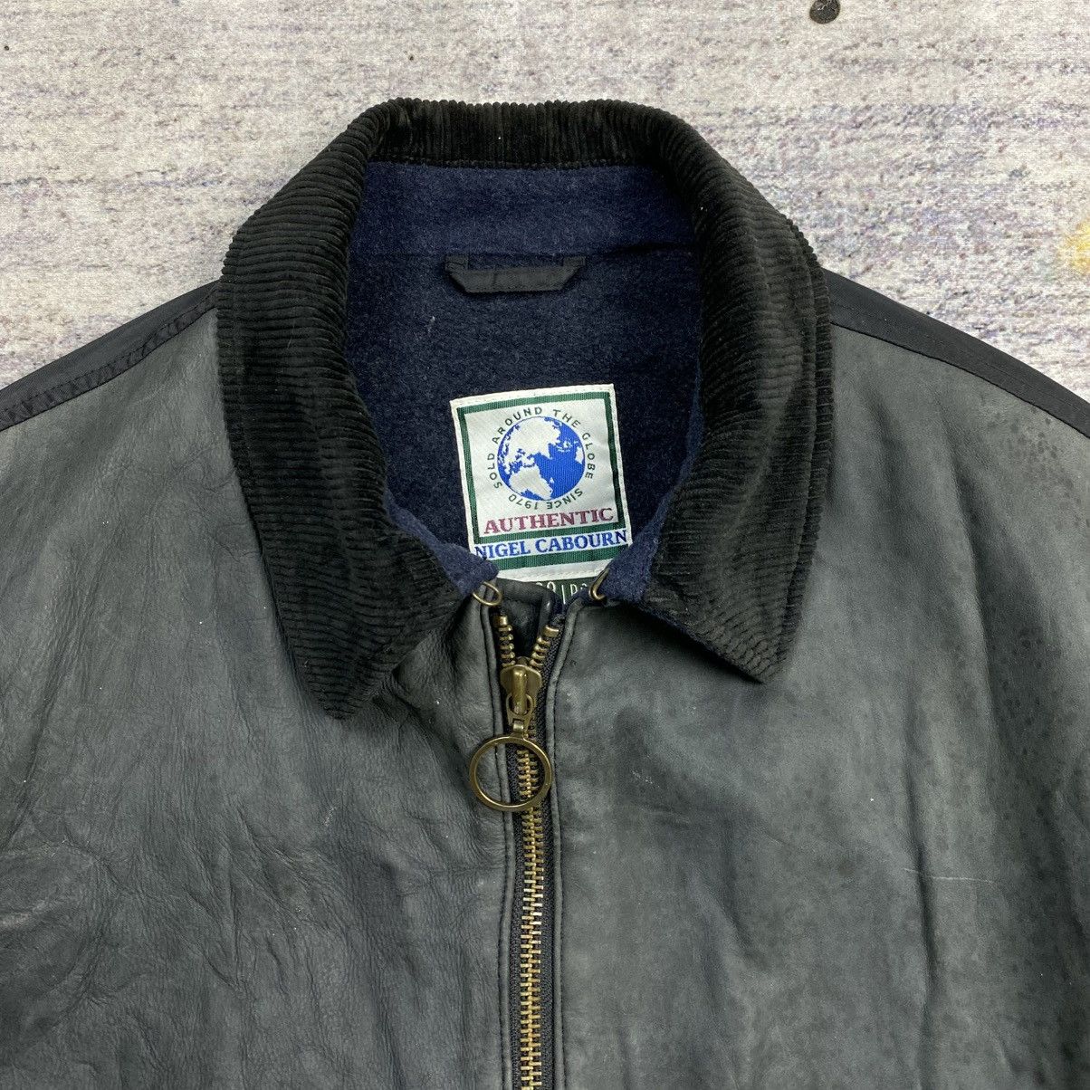 Nigel Cabourn Vintage Archive Nigel Cabourn leather jacket mix nylon Size US XL / EU 56 / 4 - 5 Thumbnail