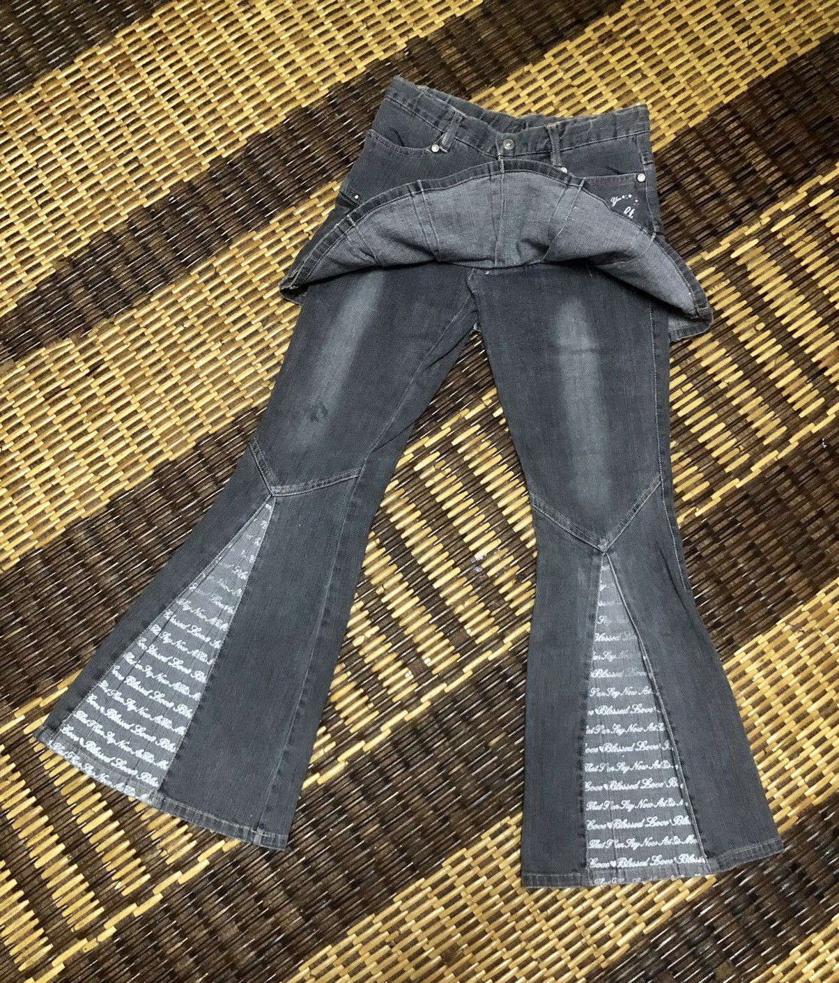 Hysteric Glamour × If Six Was Nine Vintage Denim Skirt Pant Flared Punk Style Size 27" / US 4 / IT 40 - 10 Thumbnail