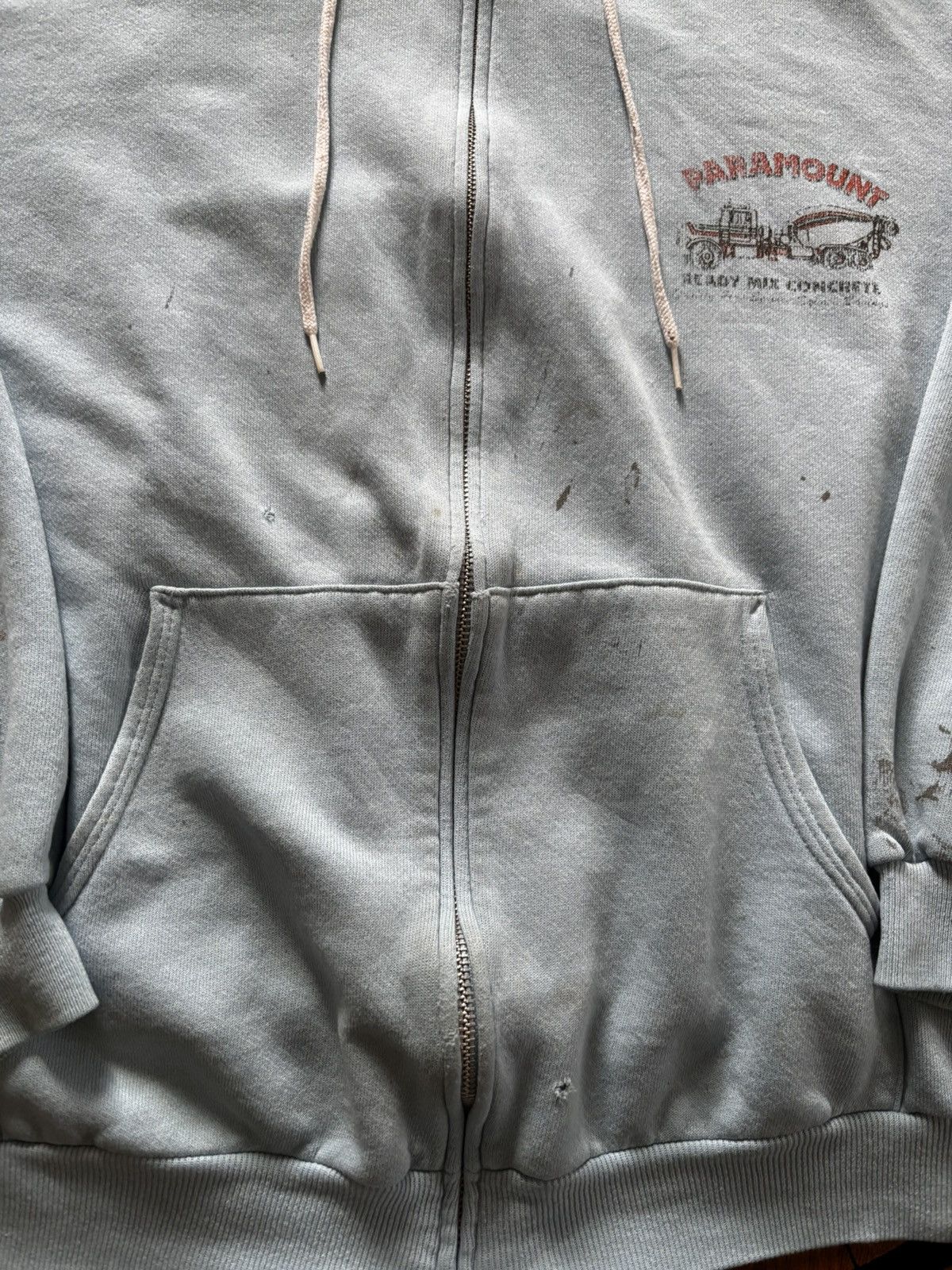 Vintage Vintage 80s Thrashed/Distressed Paint Graphic Zip Hoodie Size US XL / EU 56 / 4 - 6 Thumbnail