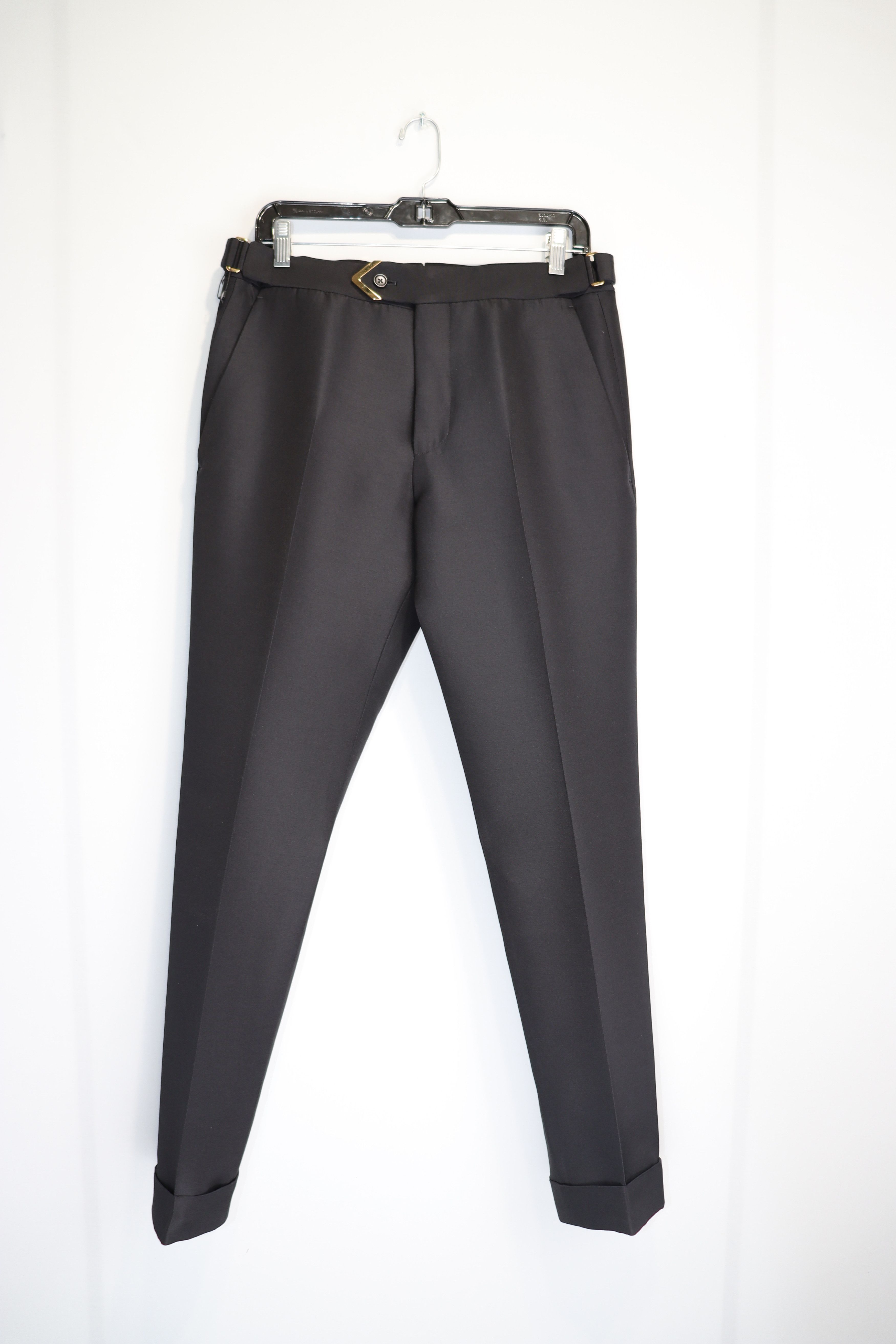 Tom Ford o1rshd1 Belted Formal Slacks / Trousers in Black Size US 30 / EU 46 - 2 Thumbnail