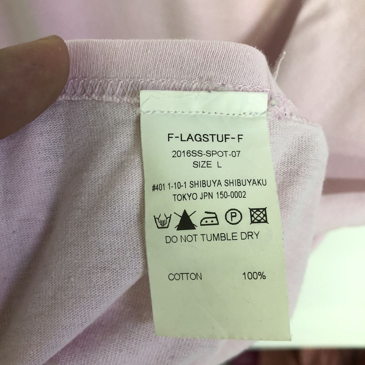 Flagstuff × Japanese Brand Flagstuff Spellout Soft Pink Tshirt Size US L / EU 52-54 / 3 - 12 Thumbnail