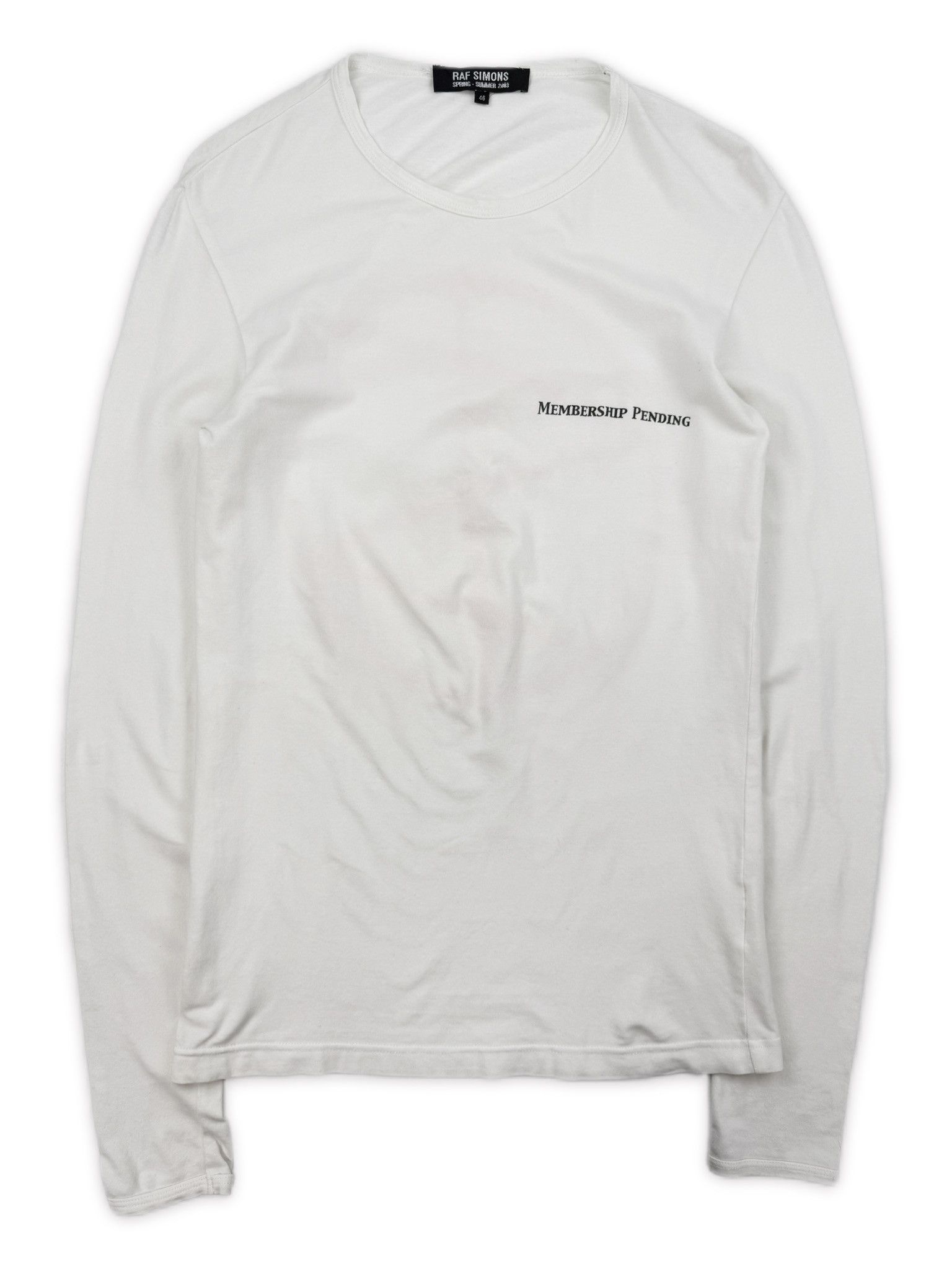 Raf Simons SS03 Raf Simons ‘Consumed’ White Membership Pending Long Sleeve Shirt Size US S / EU 44-46 / 1 - 3 Thumbnail