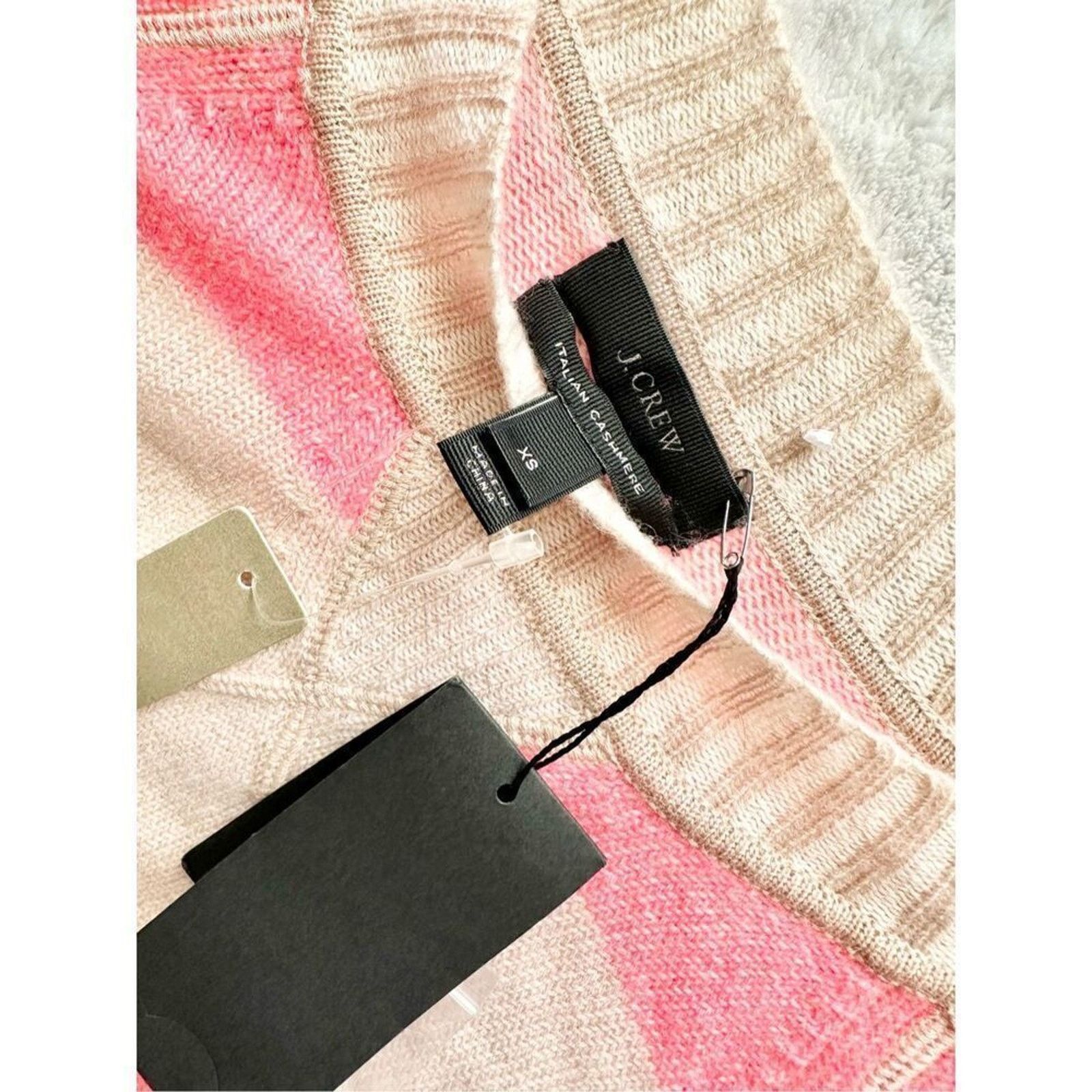 J.Crew J crew hot pink Italian cashmere striped sweater size XS NWT Size XS / US 0-2 / IT 36-38 - 4 Thumbnail