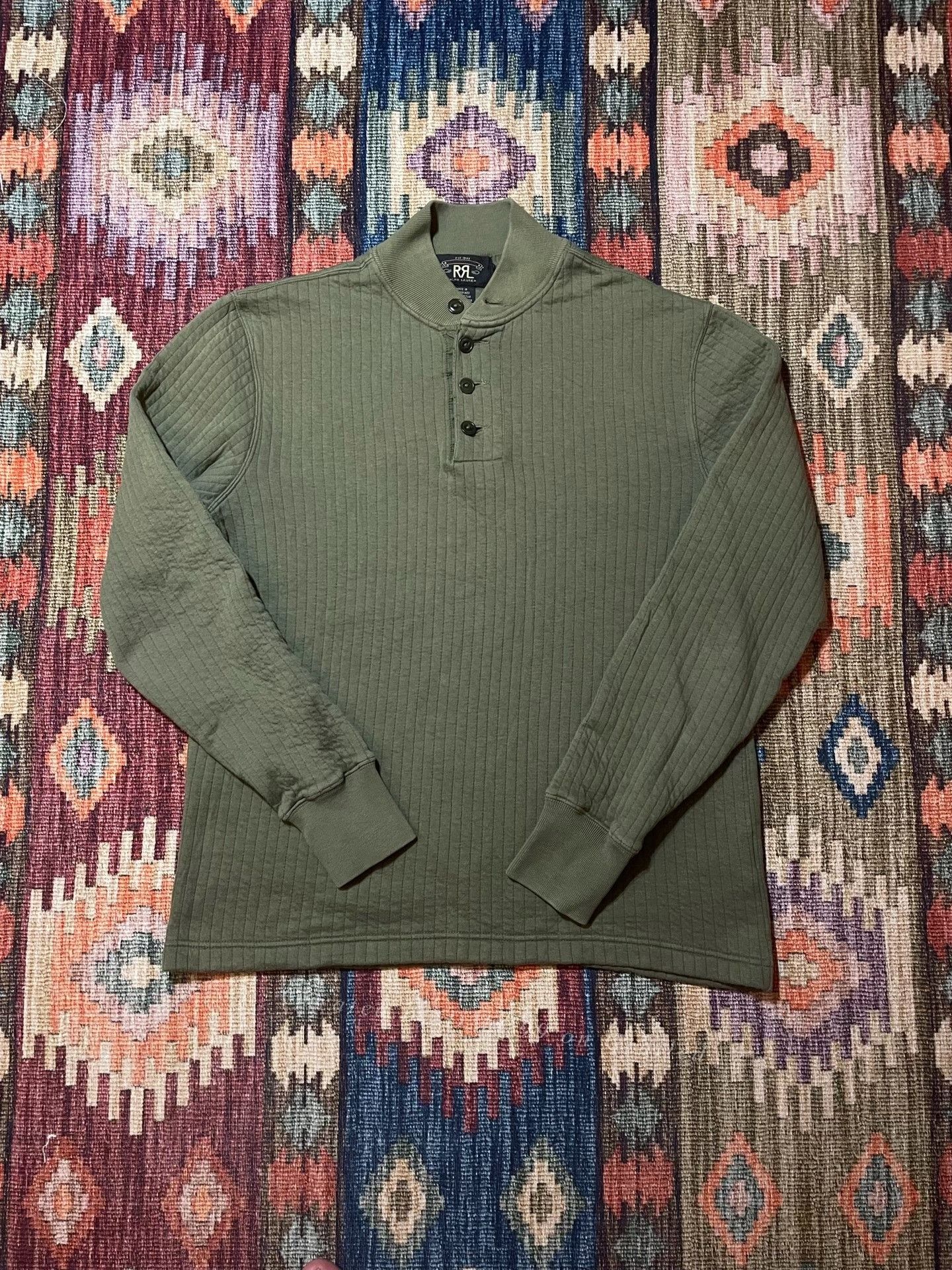 RRL Ralph Lauren RRL Vintage Military Henley Long-Sleeve T-Shirt Size US M / EU 48-50 / 2 - 1 Thumbnail