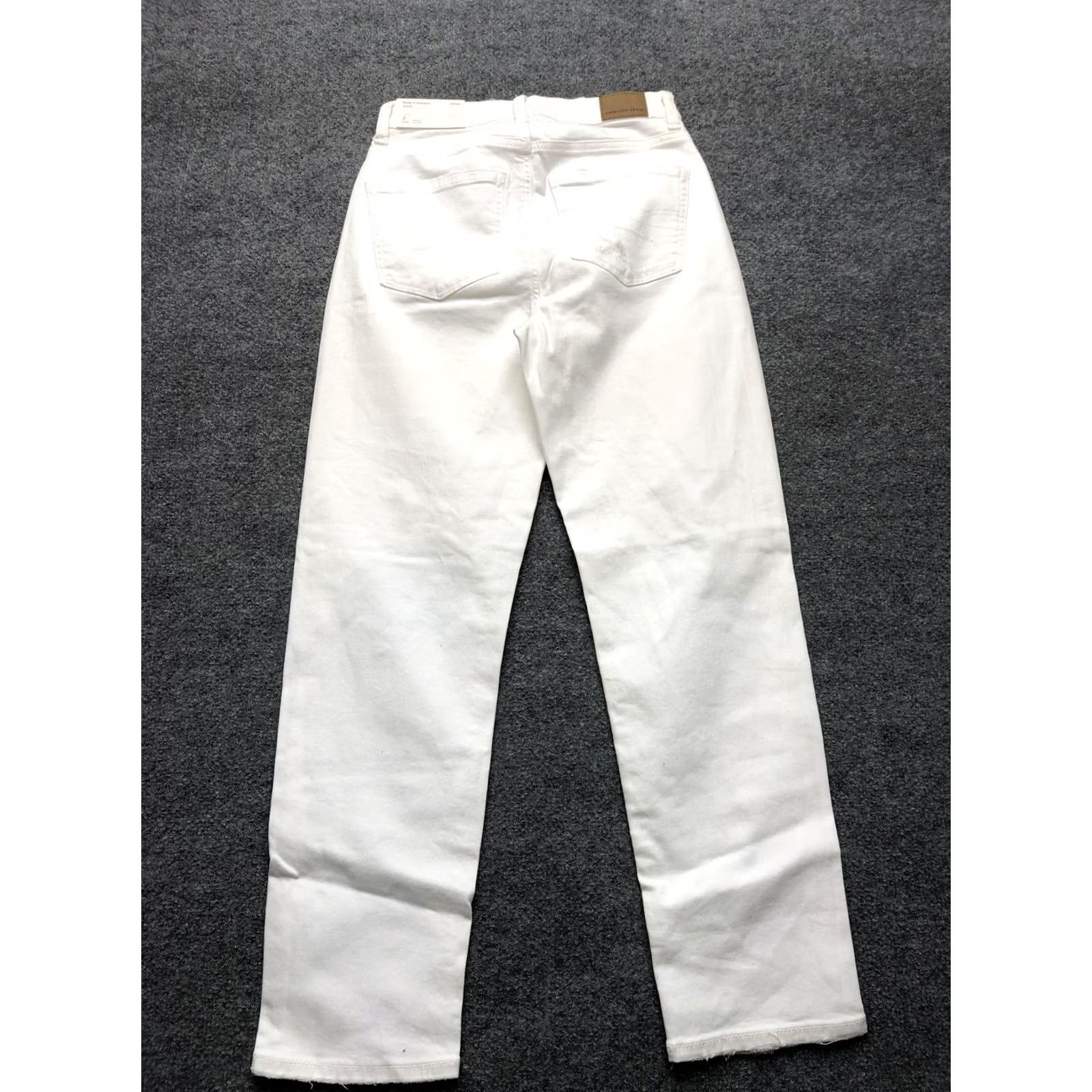 American Eagle Outfitters American Eagle Jeans Womens White Size 2 Mom Straight High Rise Distressed Stretch Size 26" / US 2 / IT 38 - 7 Thumbnail