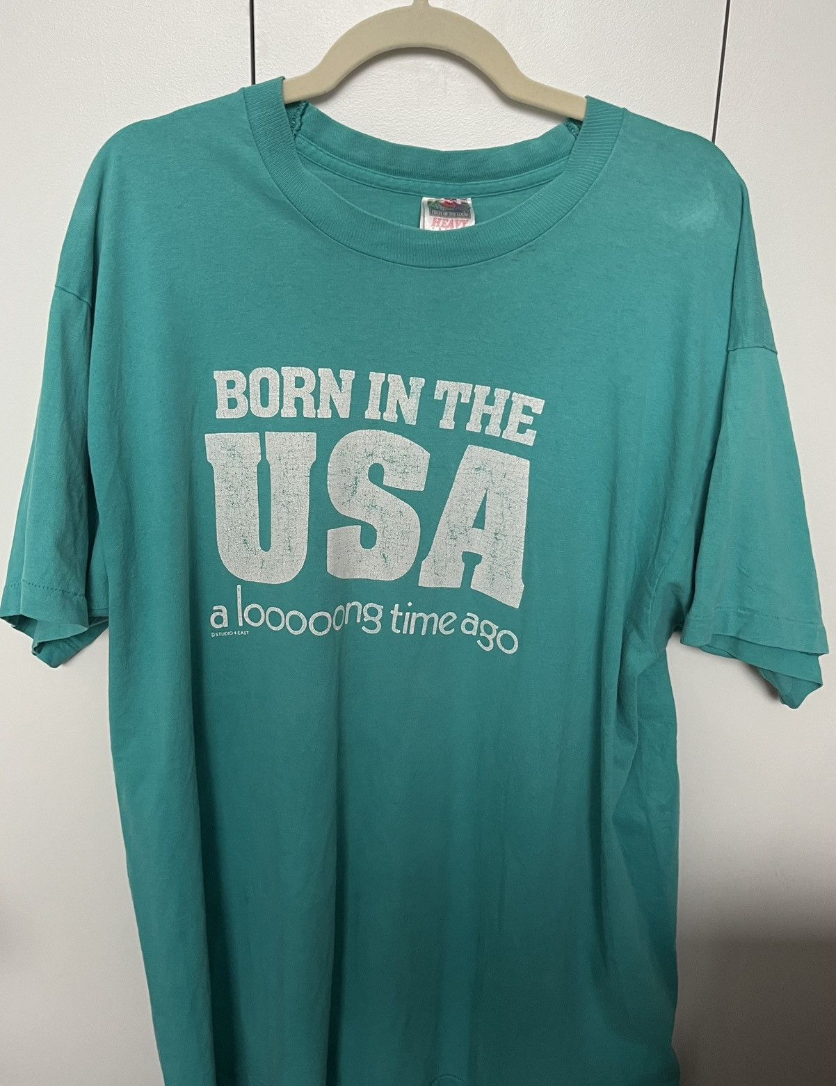 Fruit Of The Loom × Vintage Vintage Born In The USA Fruit Of The Loom Single Stitch Size US XL / EU 56 / 4 - 1 Thumbnail