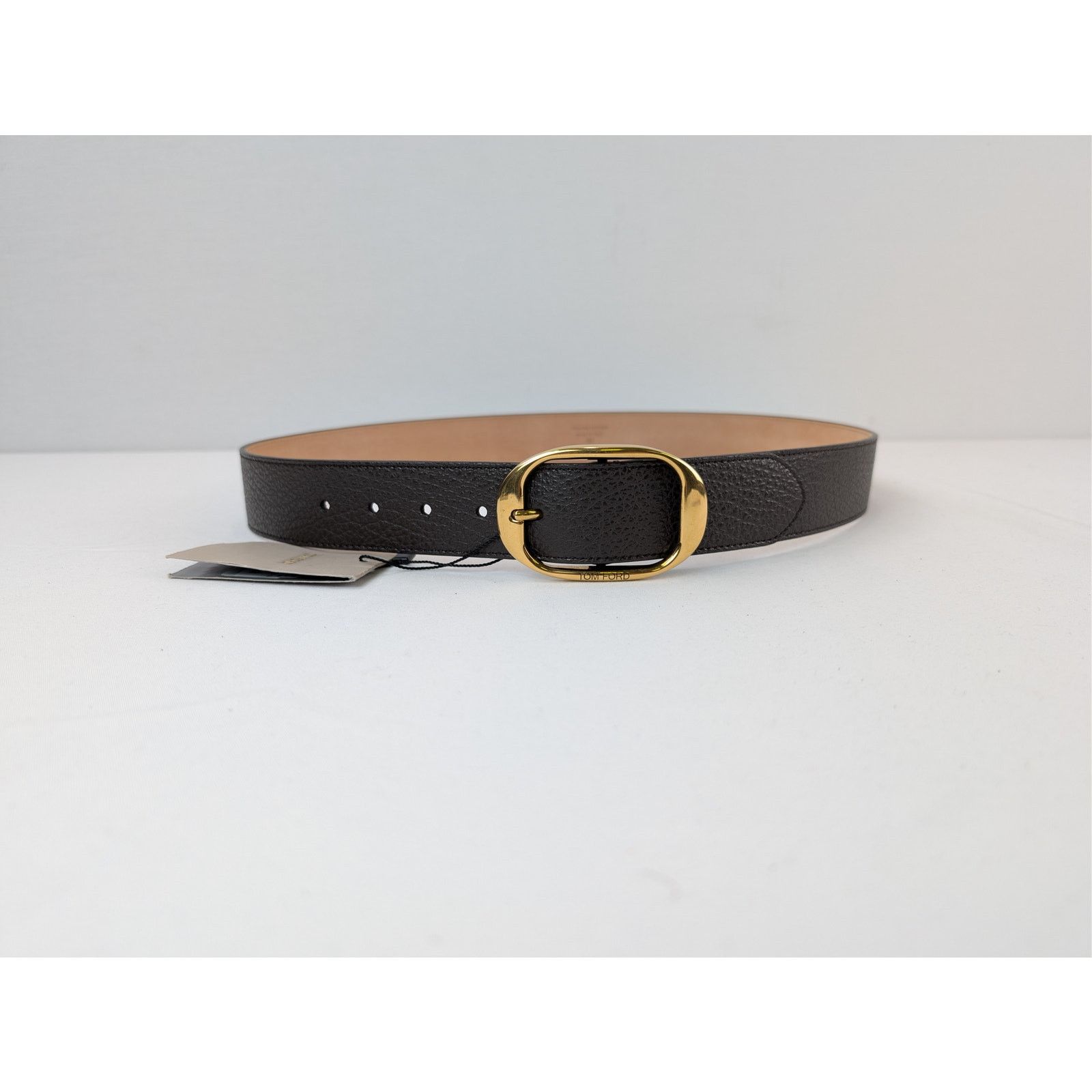 Tom Ford o1rshd1 Size: 85 / Men's Vacchetta Leather Oval-Buckle Belt Size 34 - 1 Thumbnail