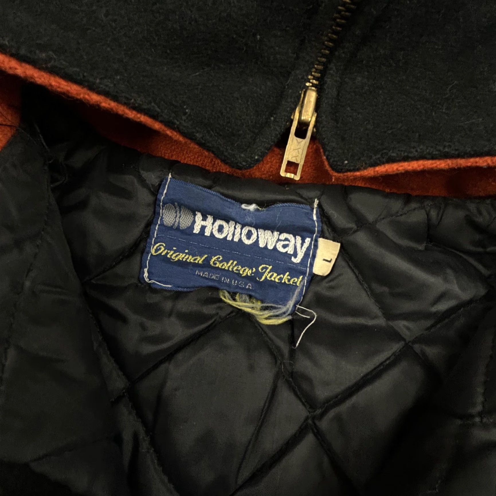 Holloway VINTAGE True 80s Holloway Jacket Varsity Mens Large Wool Hooded Scuba Made in USA Black Runtime? Size US L / EU 52-54 / 3 - 4 Thumbnail