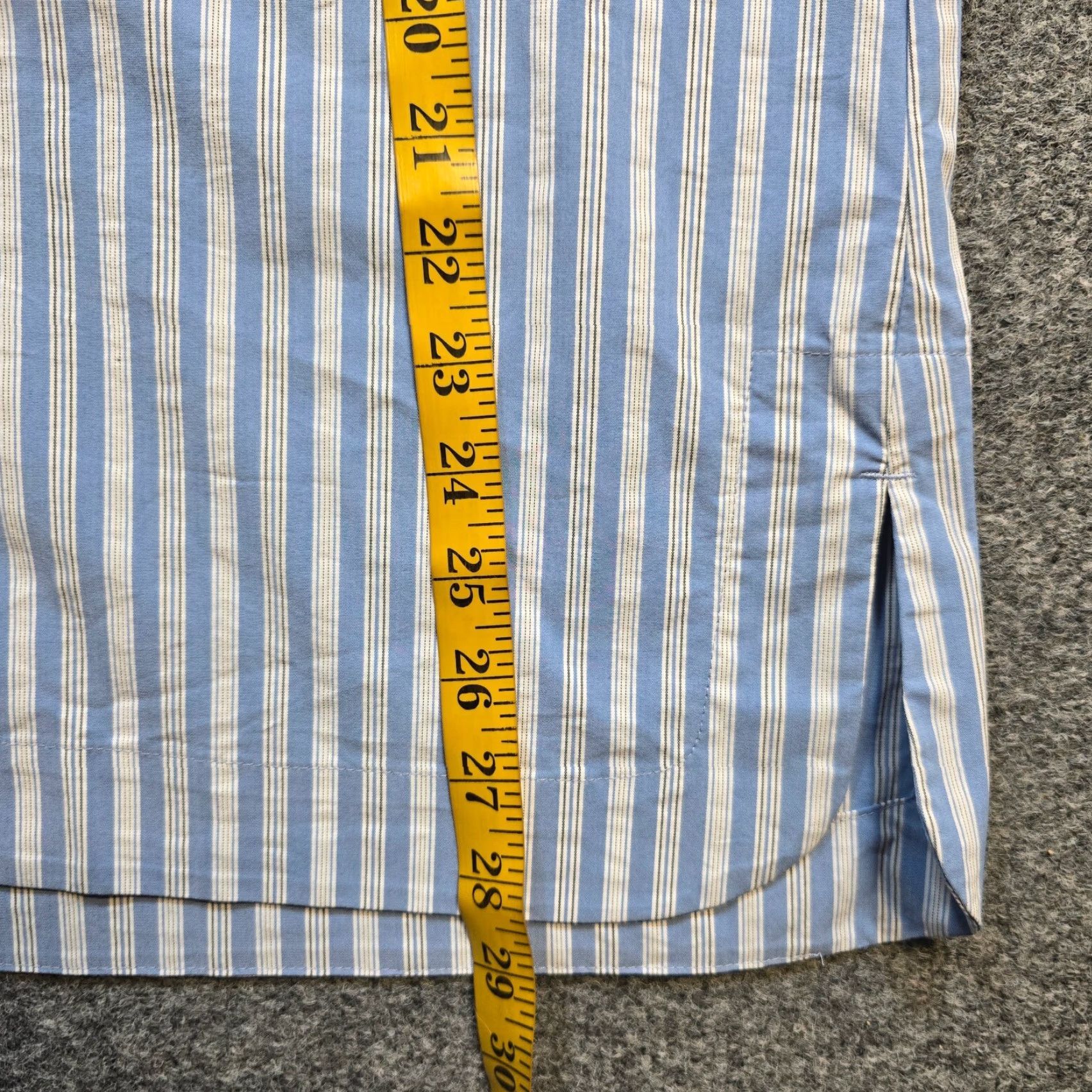 J. Jill J Jill Top Womens Medium Blue Striped 1/4 Button Long Sleeve Business Casual Blouse Cutout? Size M / US 6-8 / IT 42-44 - 6 Thumbnail
