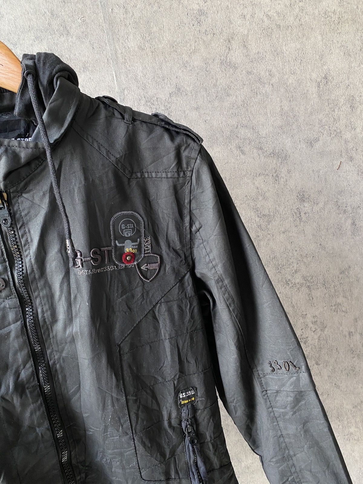 Japanese Brand G Star 3301 Waxed Hoodie Jacket Size US L / EU 52-54 / 3 - 6 Thumbnail