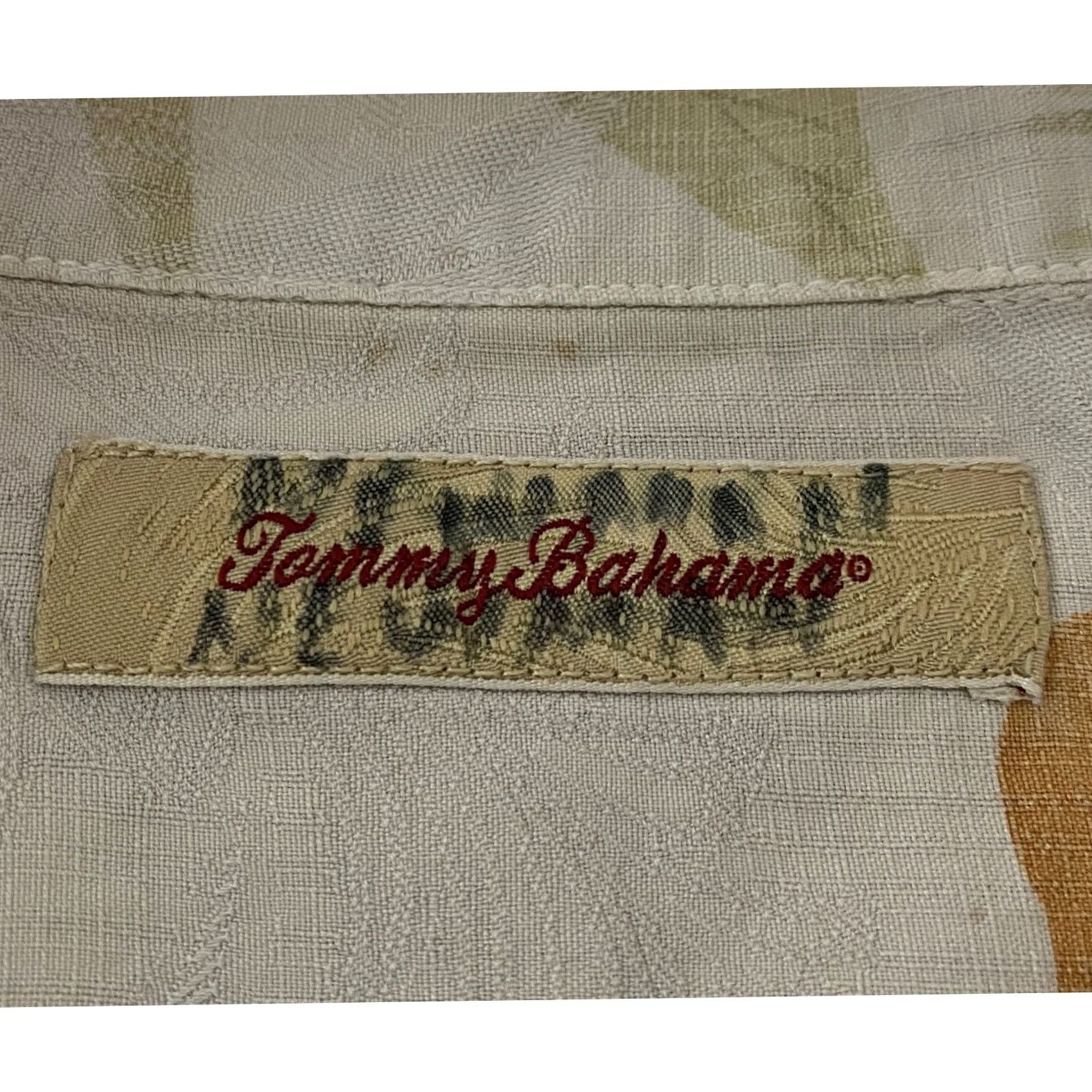 Tommy Bahama Tommy Bahama Mens Large Hawaiian Shirt Beige 100% Silk Tropical Floral Camp Size US L / EU 52-54 / 3 - 5 Thumbnail