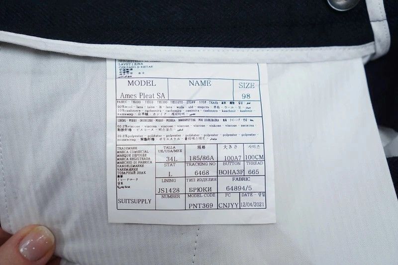 Suitsupply Men Suitsupply Ames Pleat SA Trousers Flannel Navy Blue U40L Size 40L - 7 Thumbnail