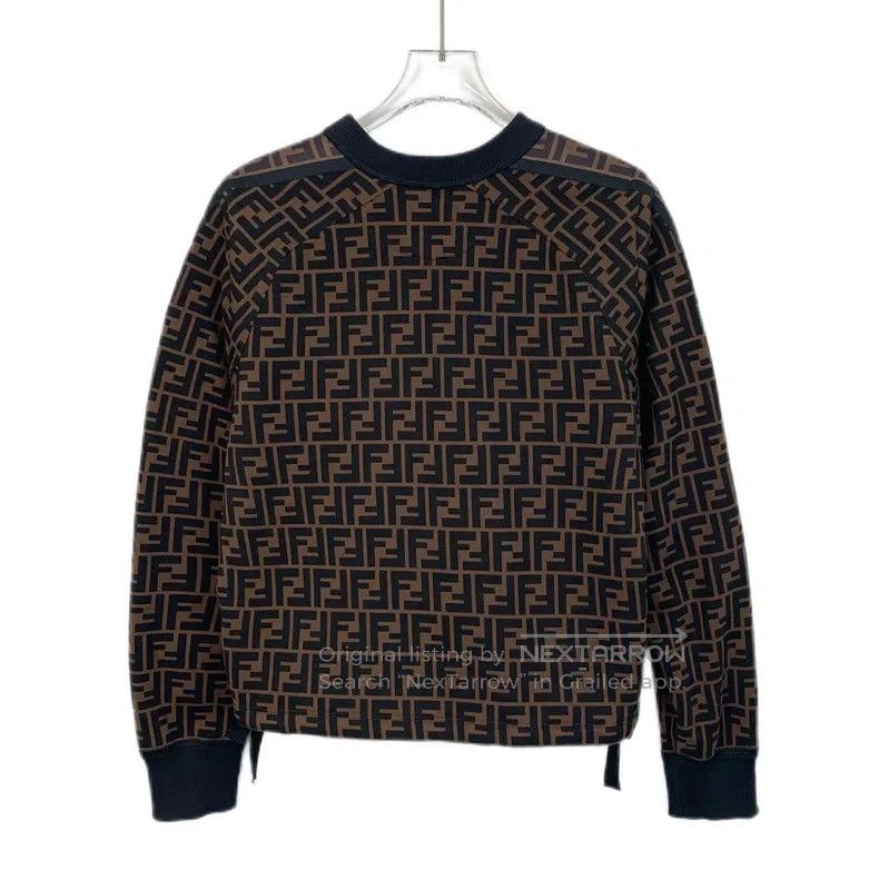 Fendi Fendi Dark brown logo letter all-over print cotton round n Size XS / US 0-2 / IT 36-38 - 2 Thumbnail
