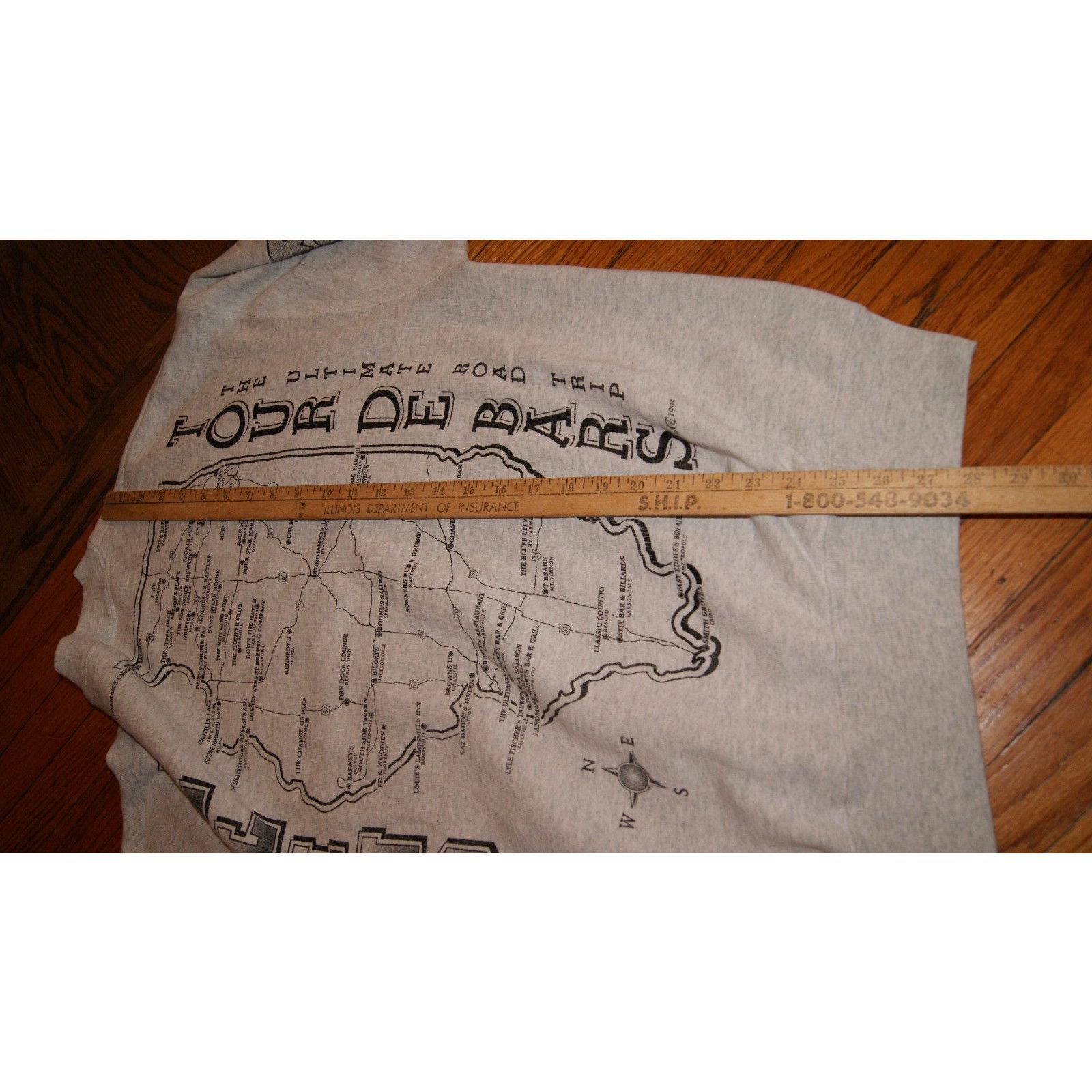 Fruit Of The Loom VTG Best Of Bars Of ILLINOIS Tour Gray XL Sweatshirt Road Size US XL / EU 56 / 4 - 11 Thumbnail