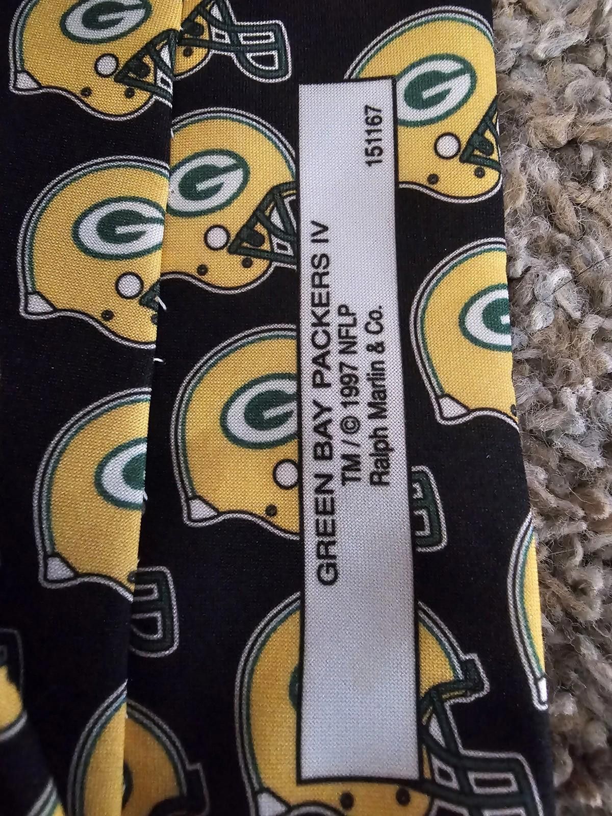 Ralph Marlin Vintage Green Bay Packers NFL Tie 1997 Ralph Marlin Stained Size ONE SIZE - 8 Thumbnail