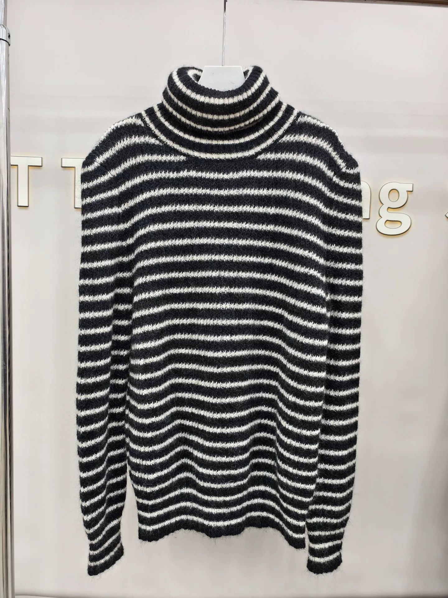Saint Laurent Paris Saint Laurent Striped High Neck Sweater Size US L / EU 52-54 / 3 - 1 Thumbnail